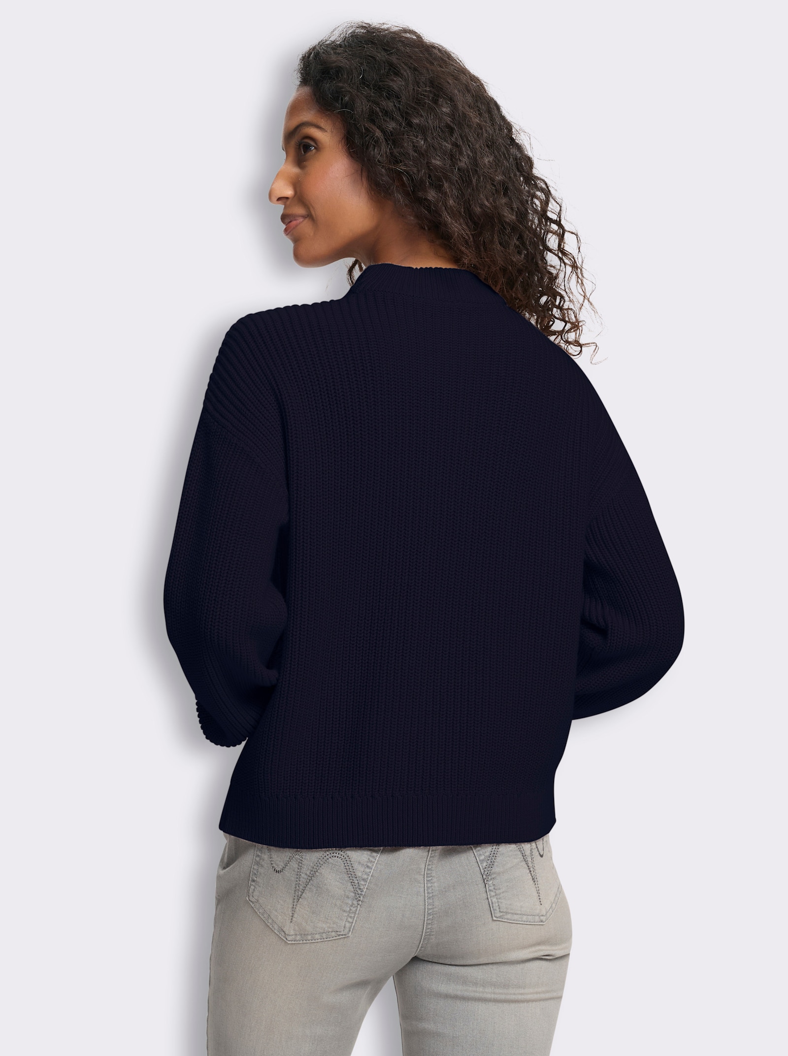 heine Pullover im Rippenstrick - marine