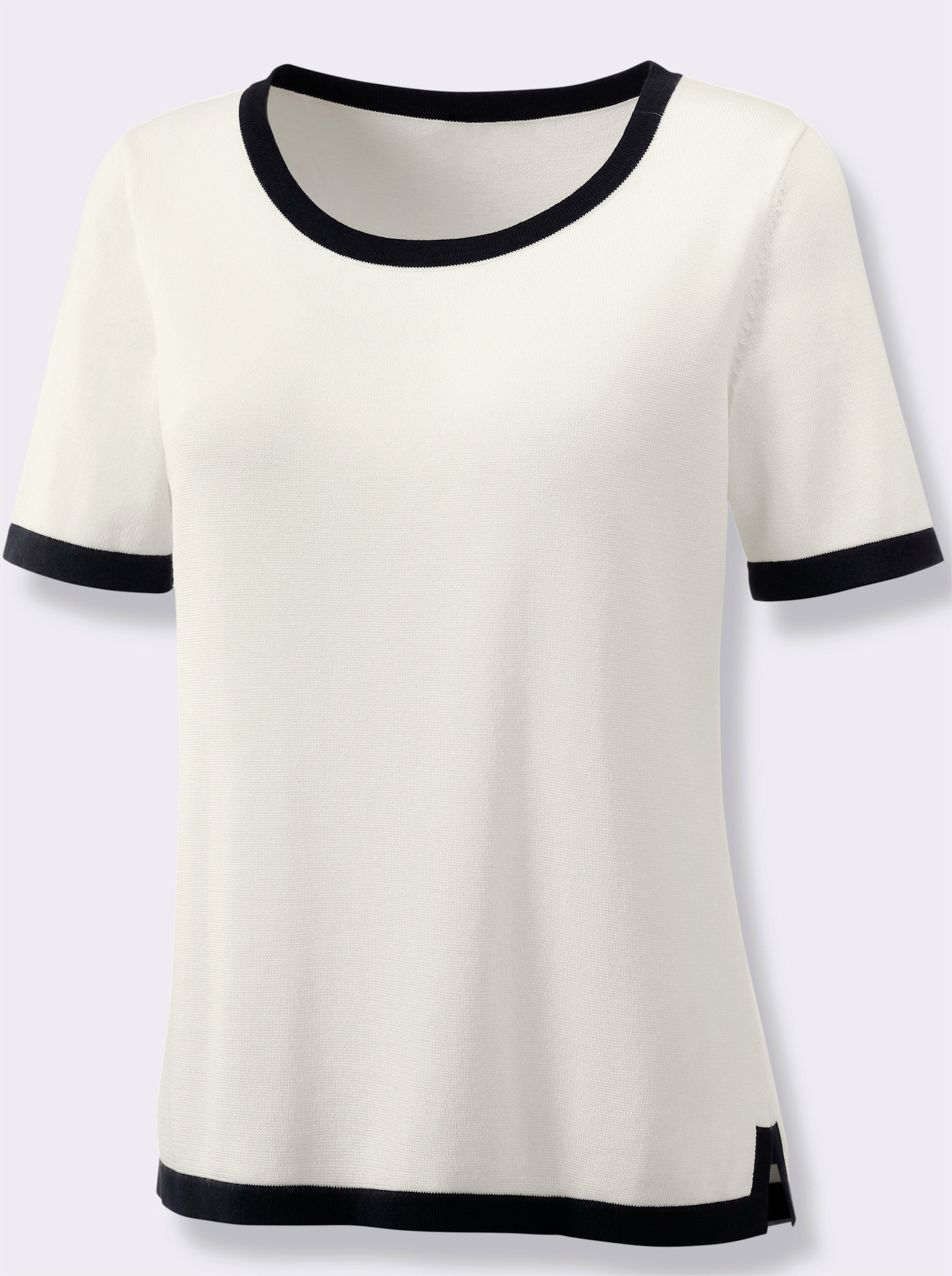 Twin-Set aus Pima-Baumwolle - ecru-schwarz