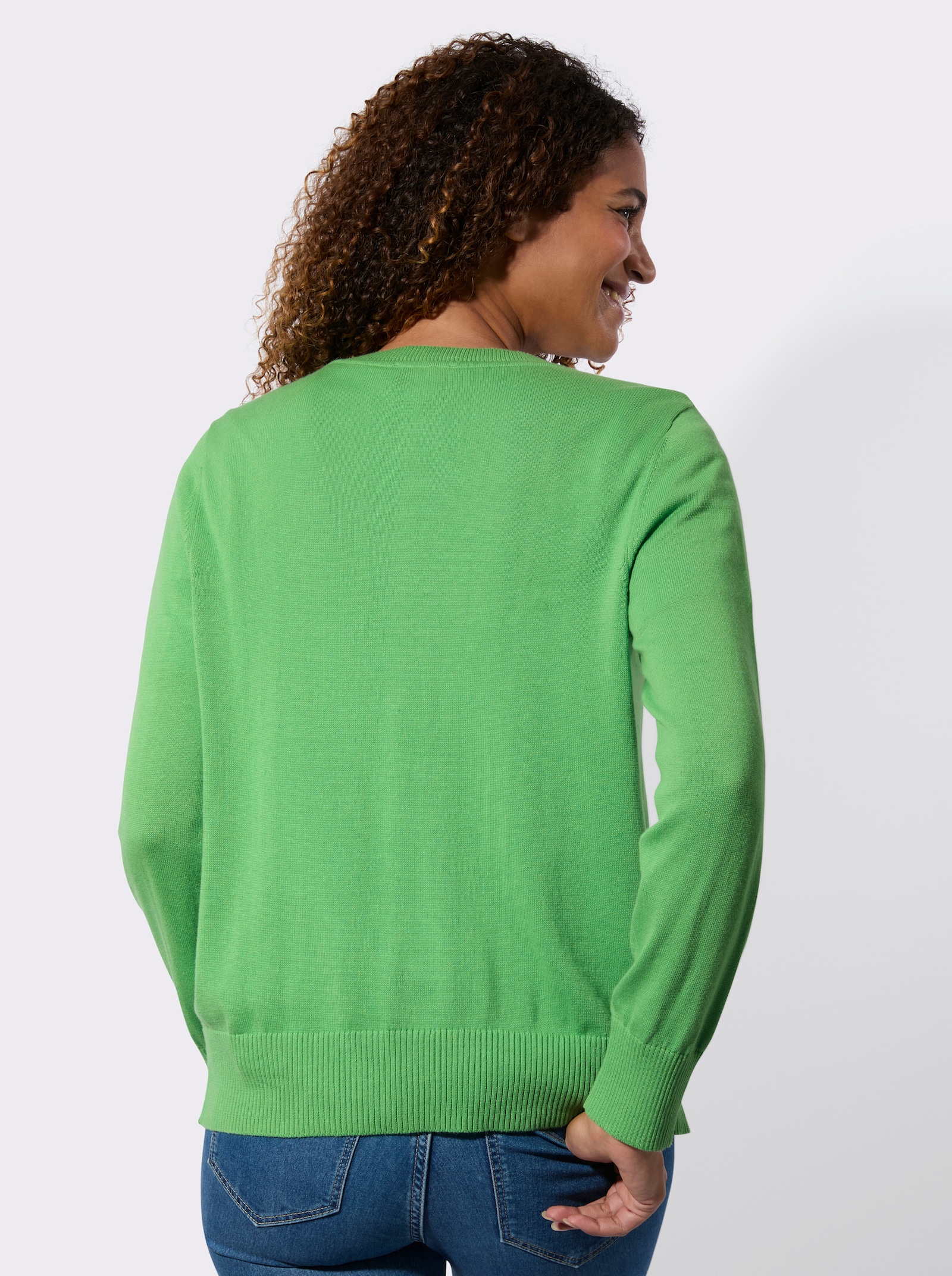 Cardigan met ribboorden - appel