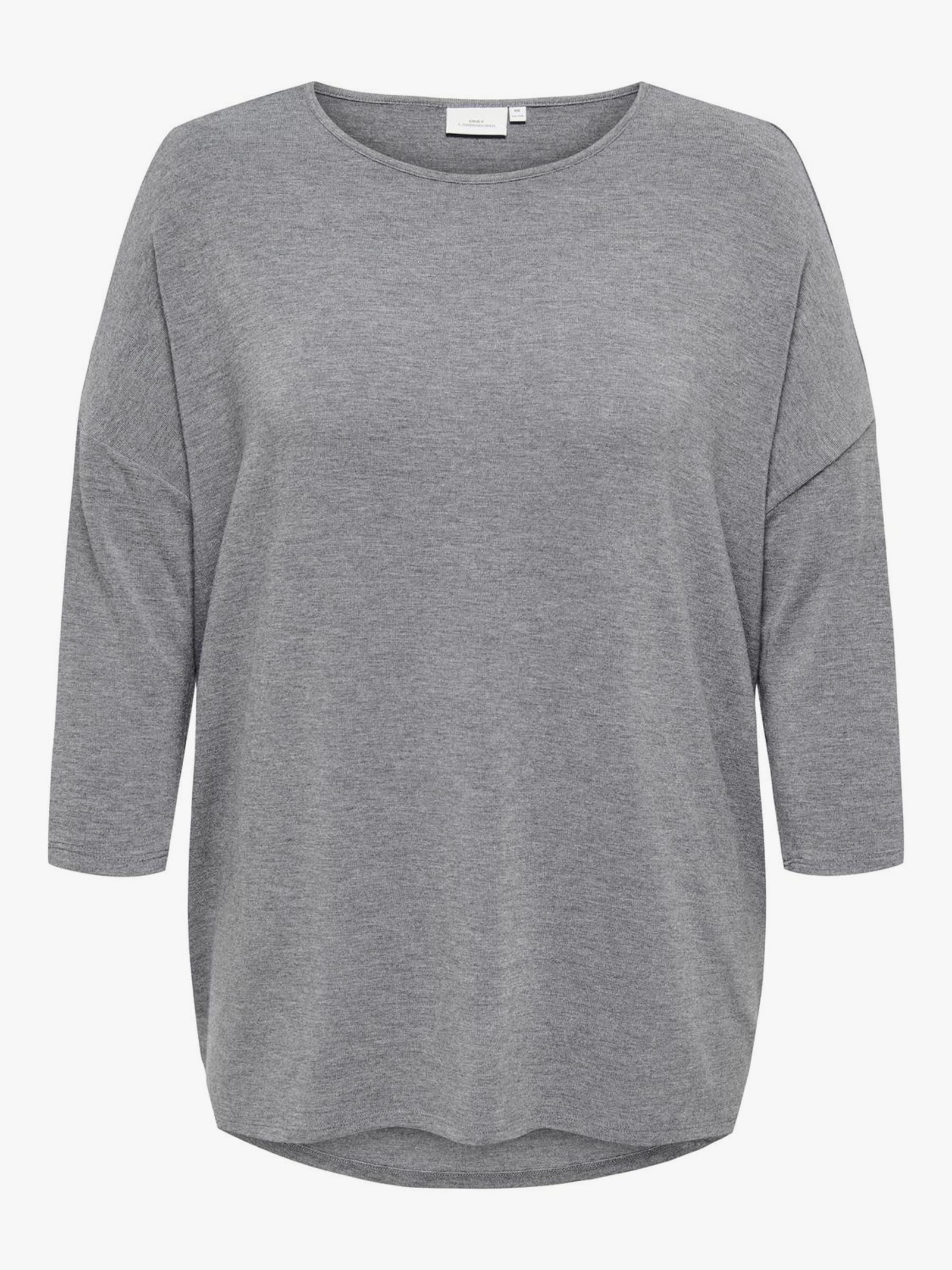 ONLY CARMAKOMA 3/4-Arm-Shirt - dark grey melange detail:melange