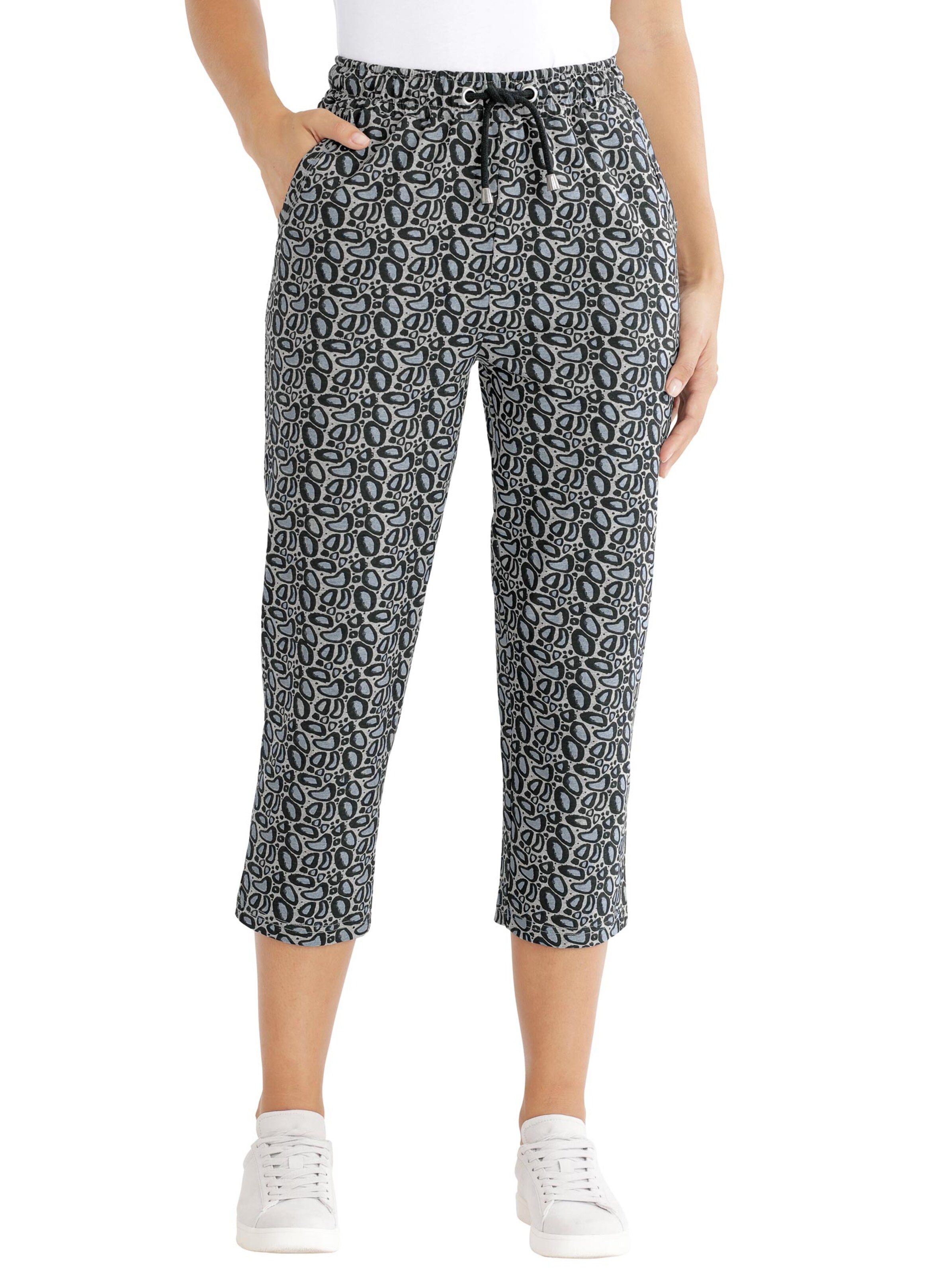 7/8-Freizeithose - grau-bedruckt
