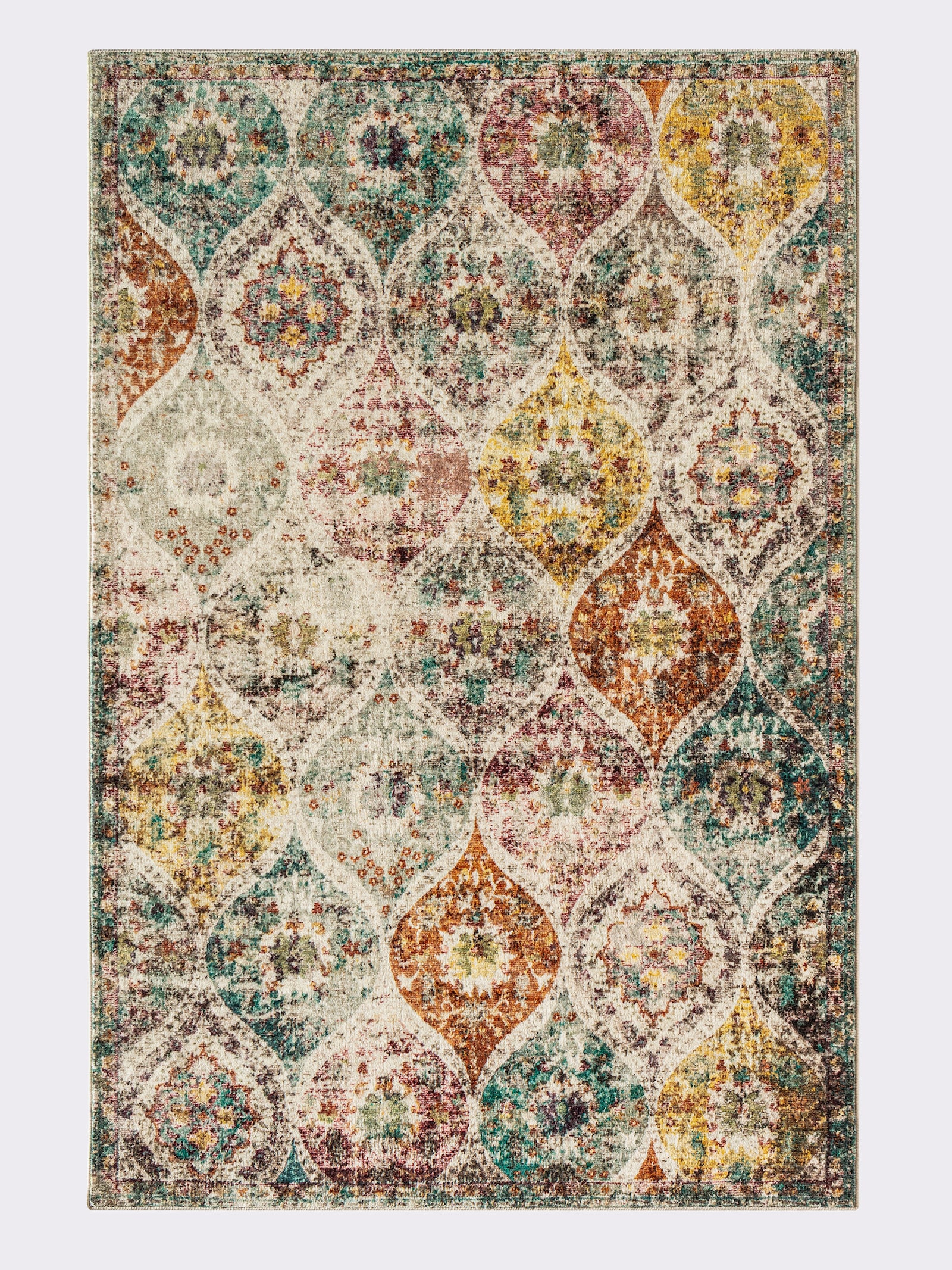 wash+dry by Kleen-Tex Teppich - beige-rot-bedruckt