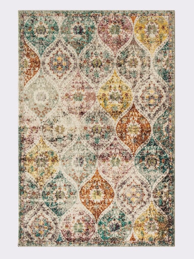 wash+dry by Kleen-Tex Teppich - beige-rot-bedruckt
