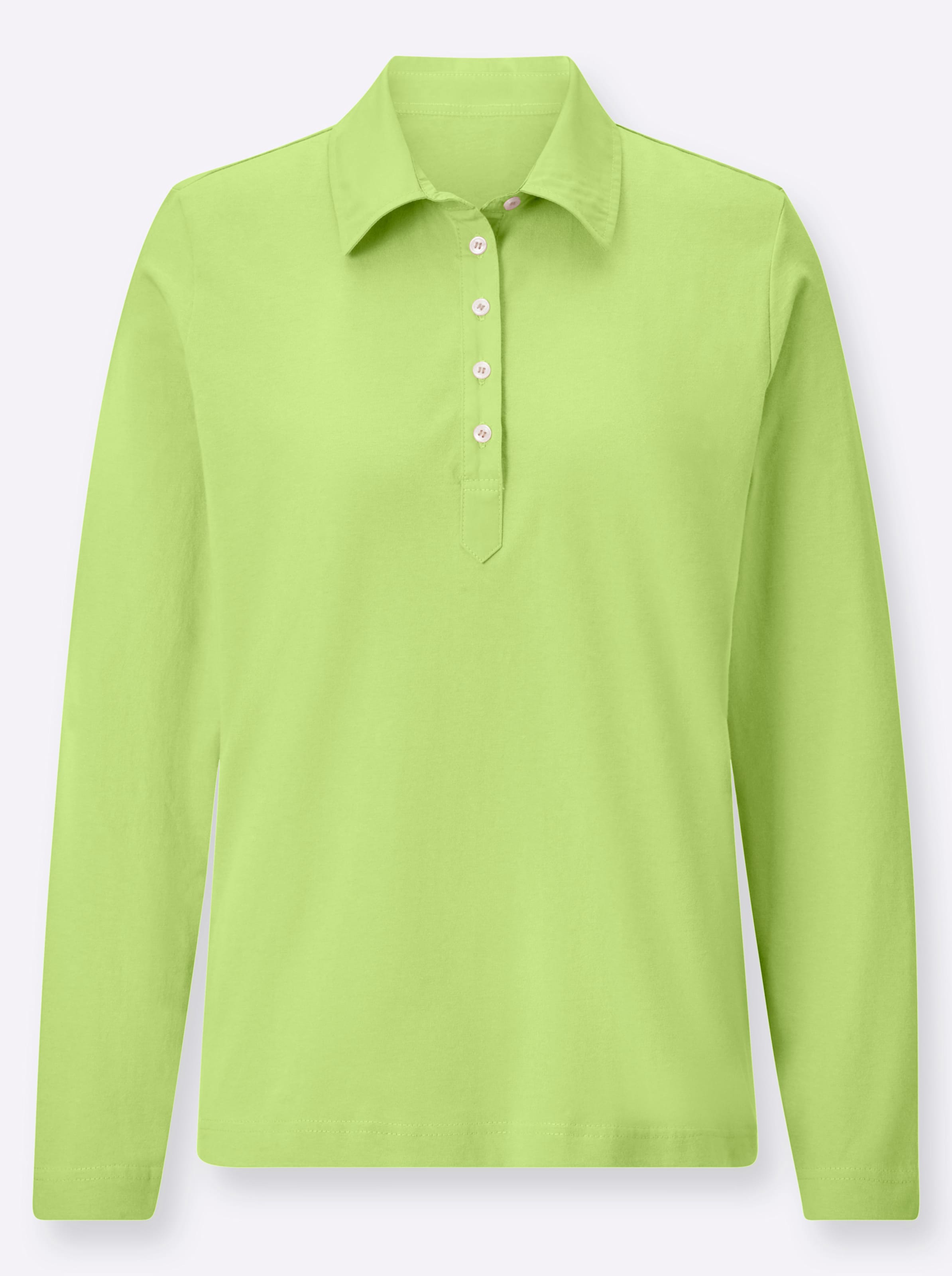 Pistazie Langarm-Poloshirt - Bild 2