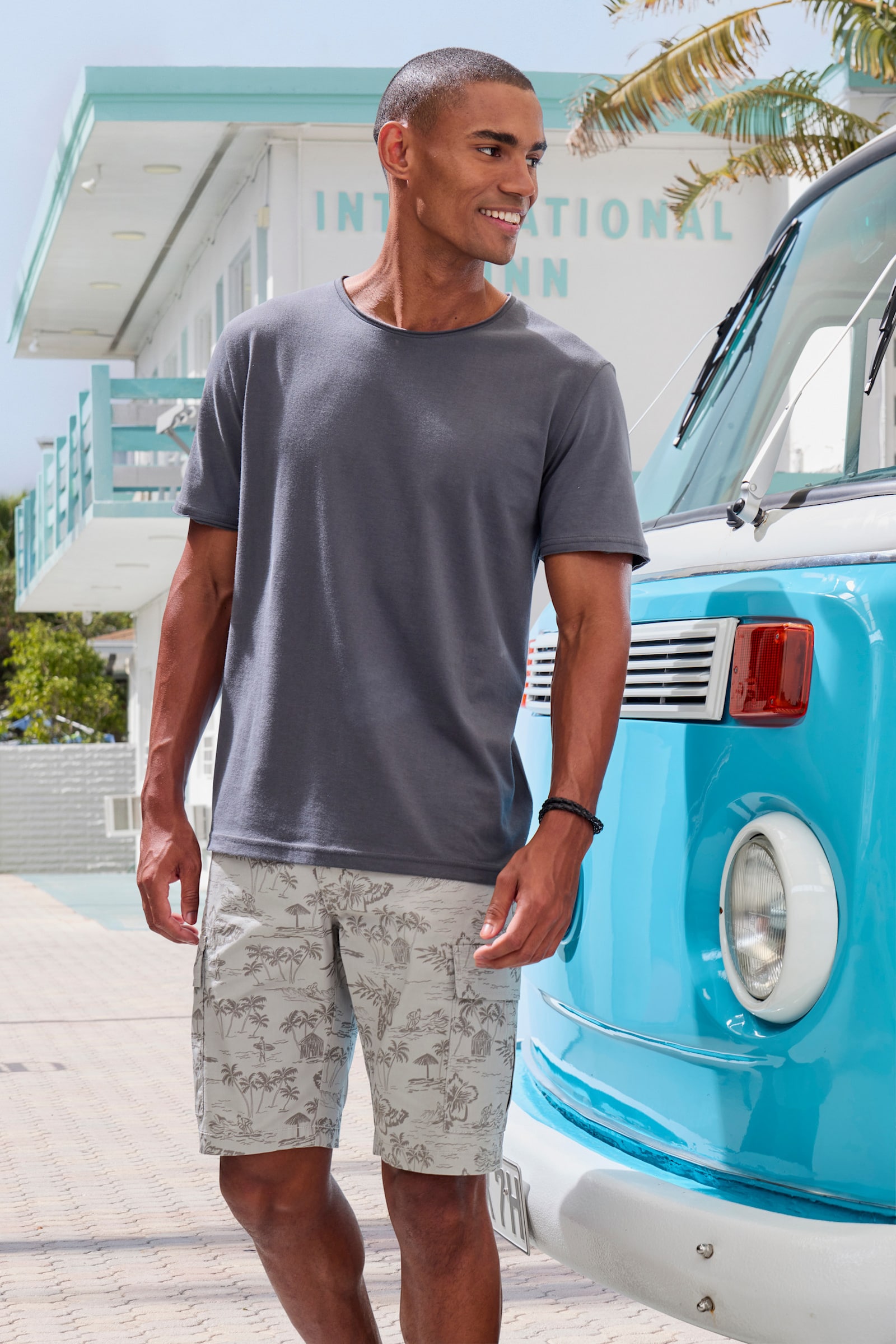 John Devin Cargoshort - grijs bedrukt