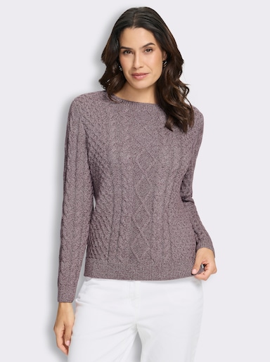  Strickpullover im Mustermix - burgund-meliert