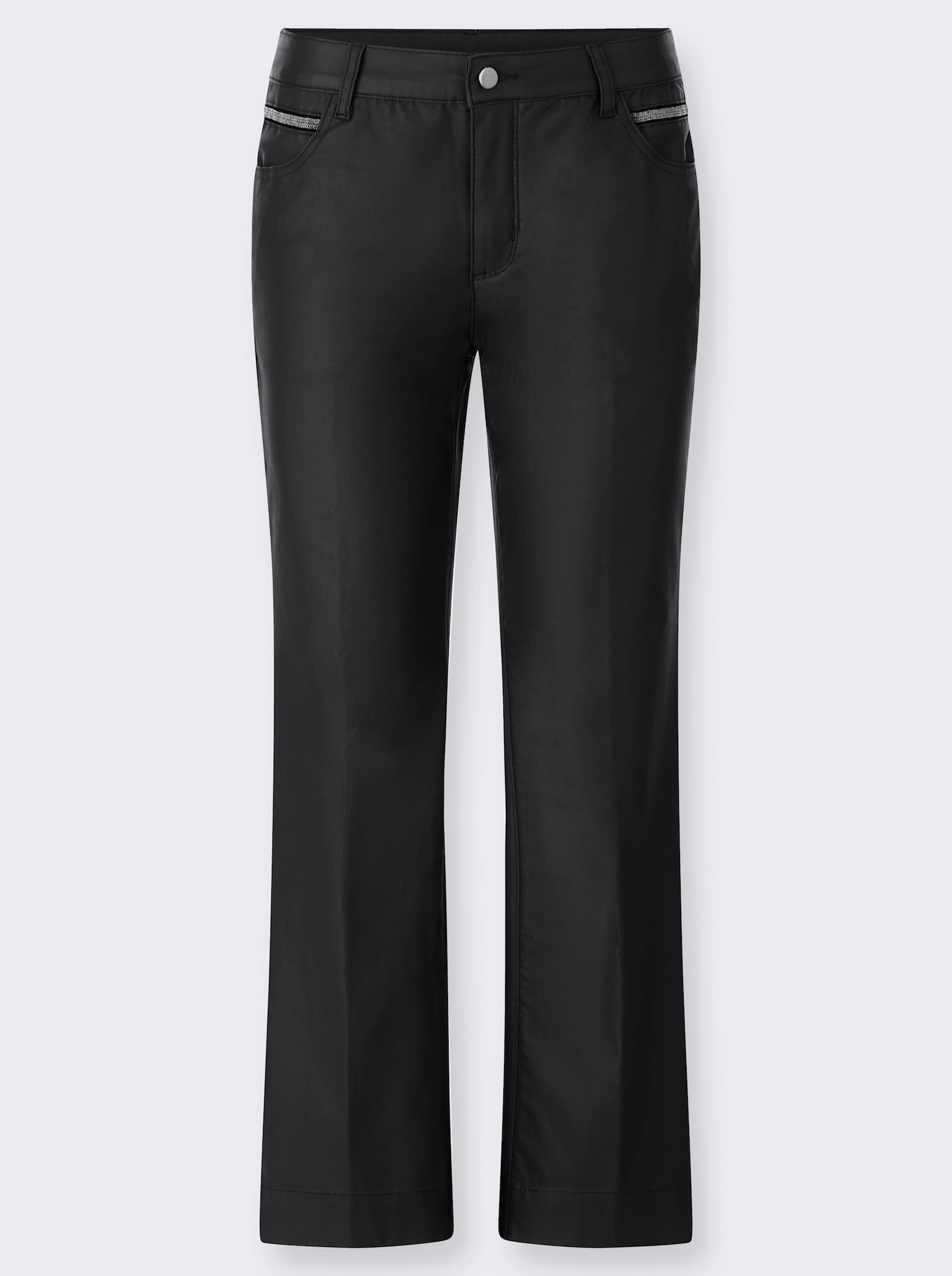 heine Ankle-Jeans mit Glanz-Beschichtung - schwarz