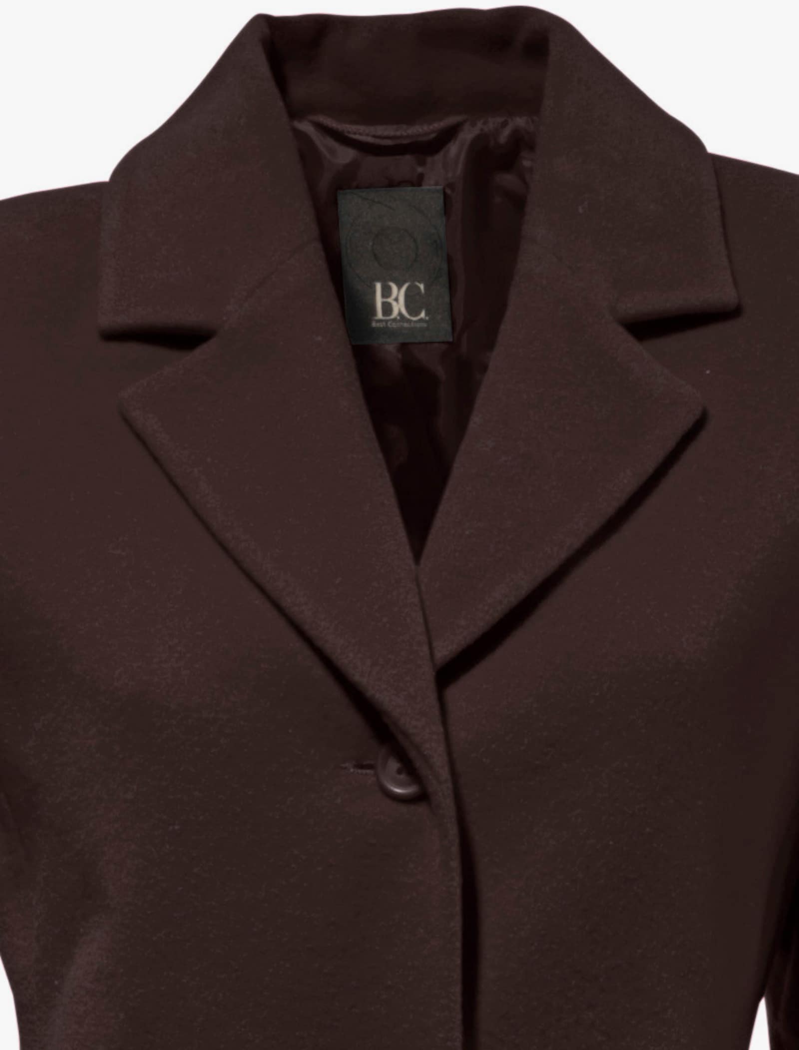 heine Korte mantel met schoudervulling - chocobruin