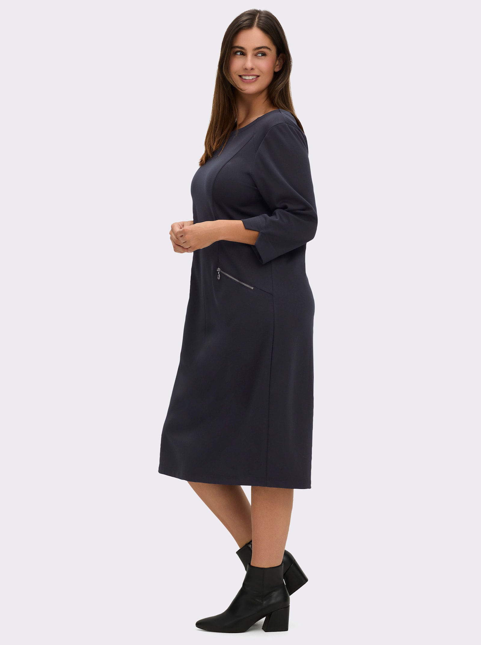 sheego Etuikleid in Milano-Qualität - tiefblau