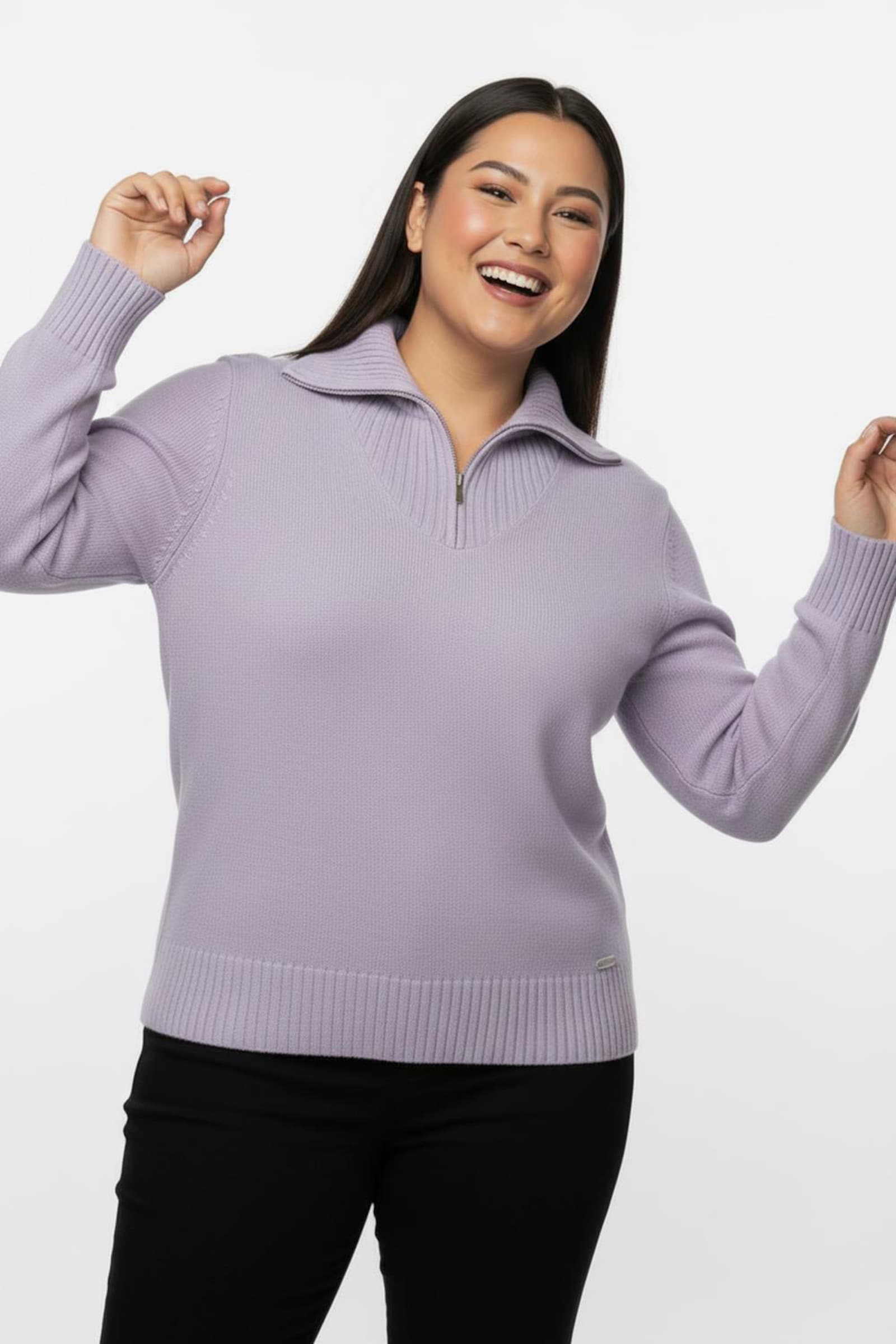 Troyer mit breiten Rippabschlüssen - flieder