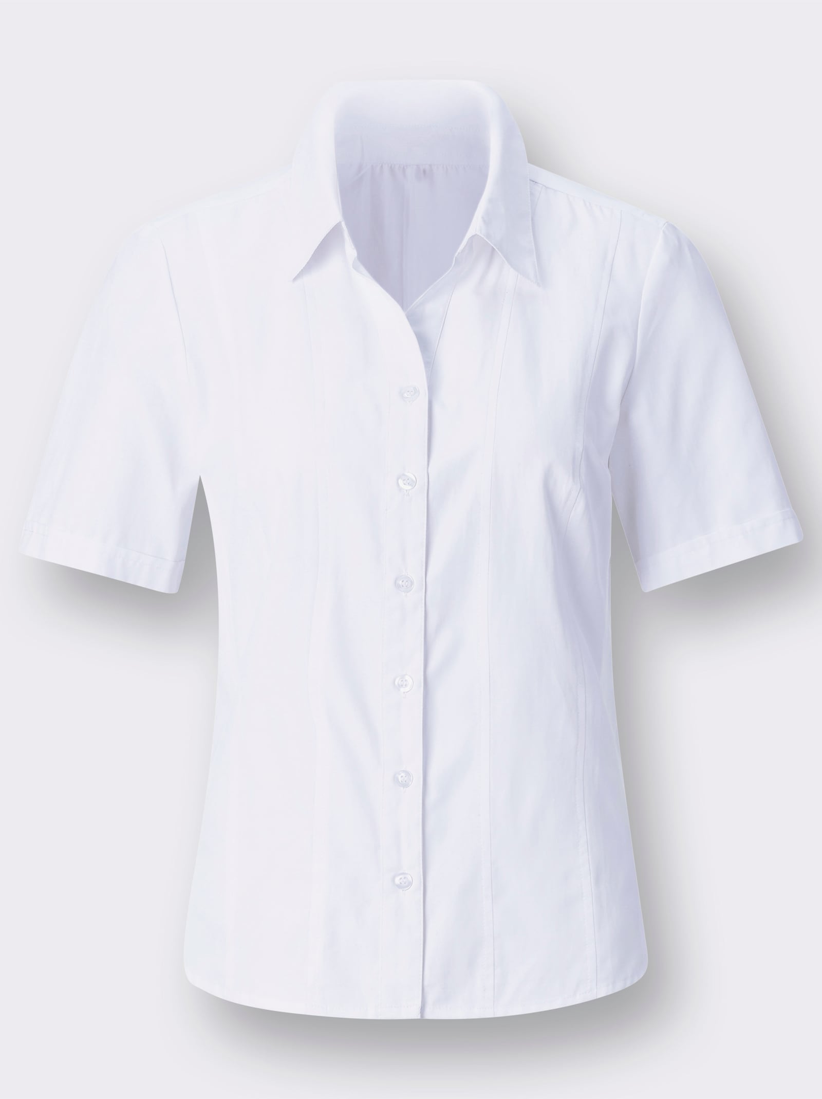 Overhemdblouse met vormnaden - wit