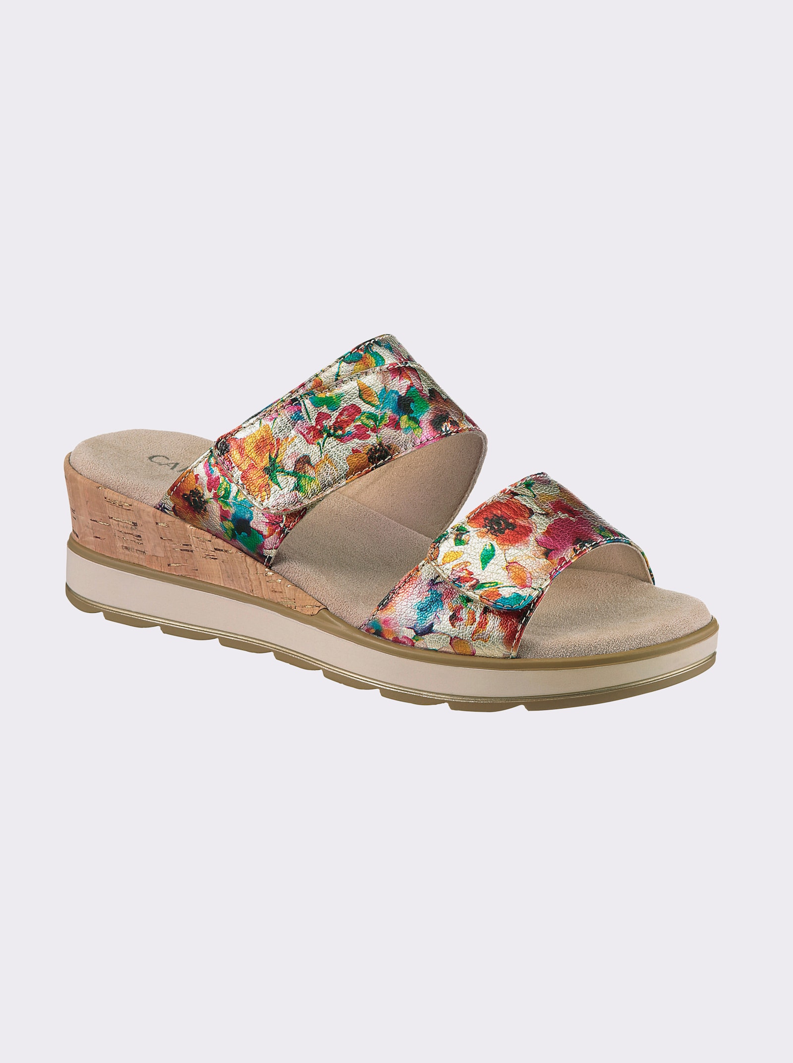 Caprice Pantolette mit floralem Druck - bunt