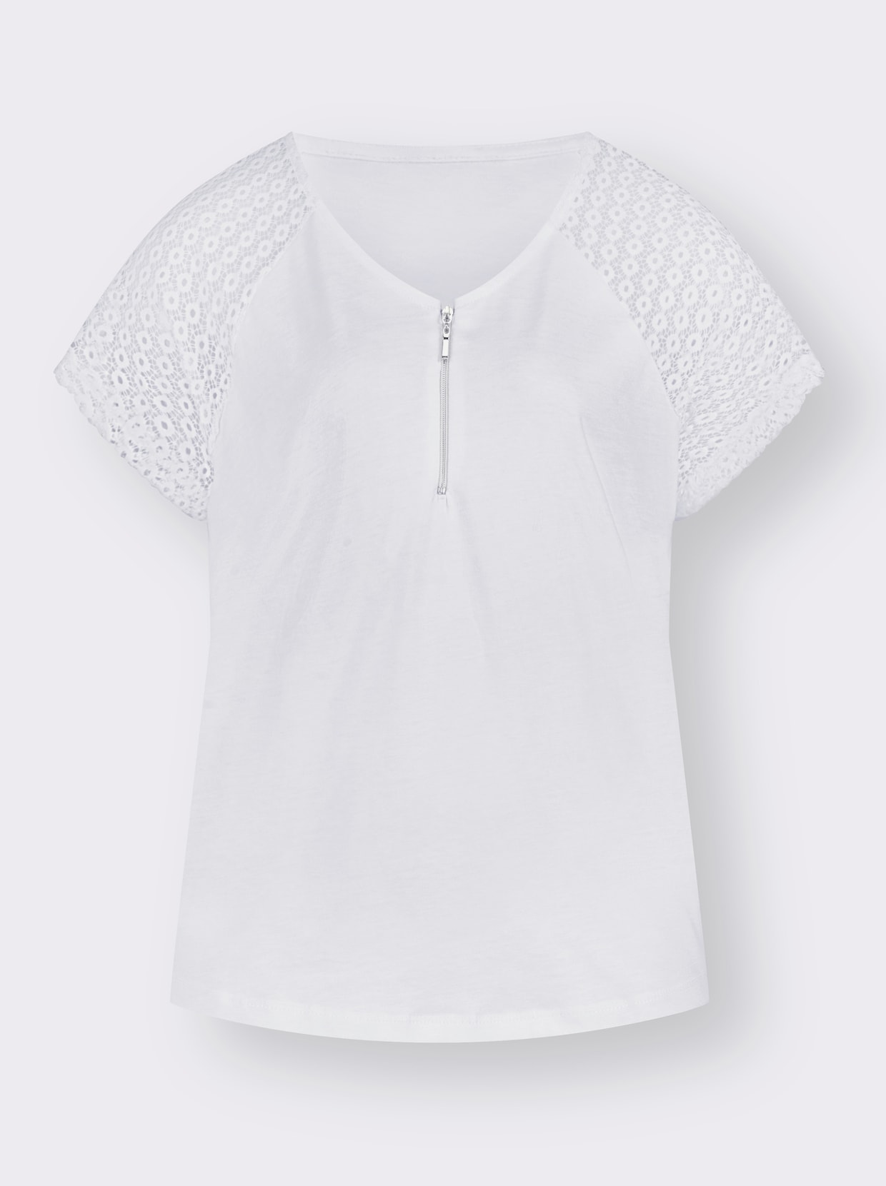 Čipkované tričko - biela