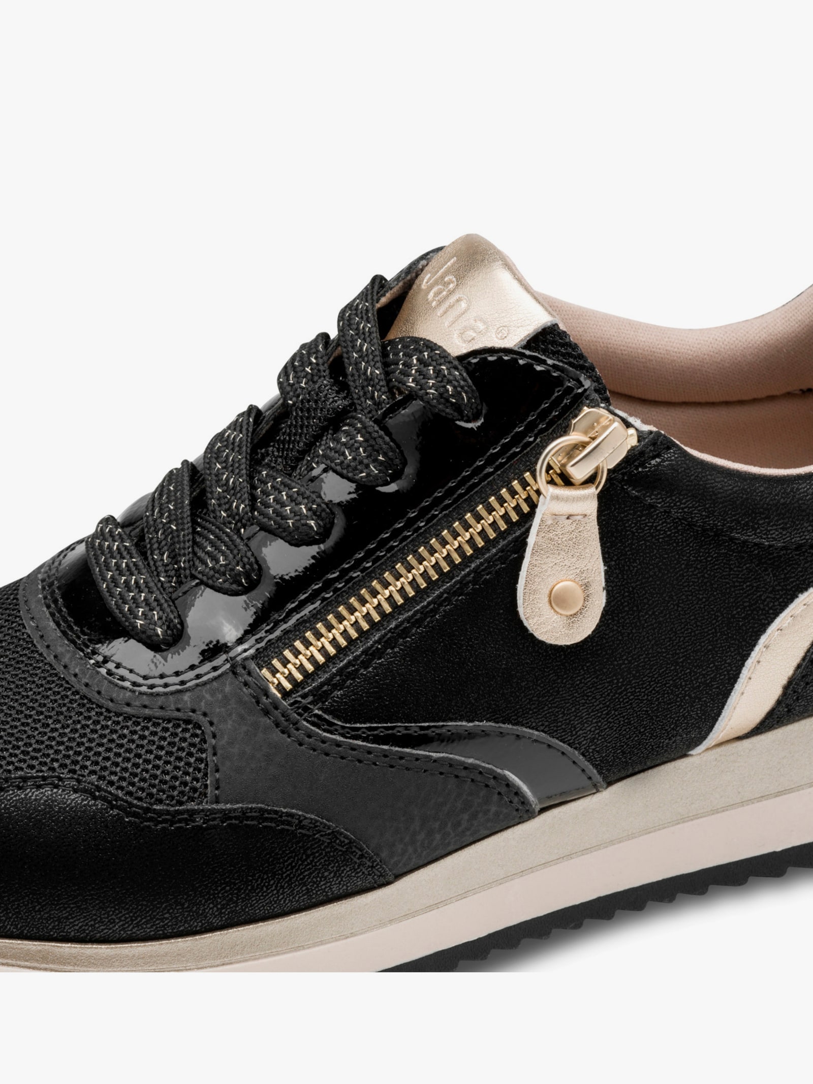 Jana Sneaker mit Leo-Details - schwarz
