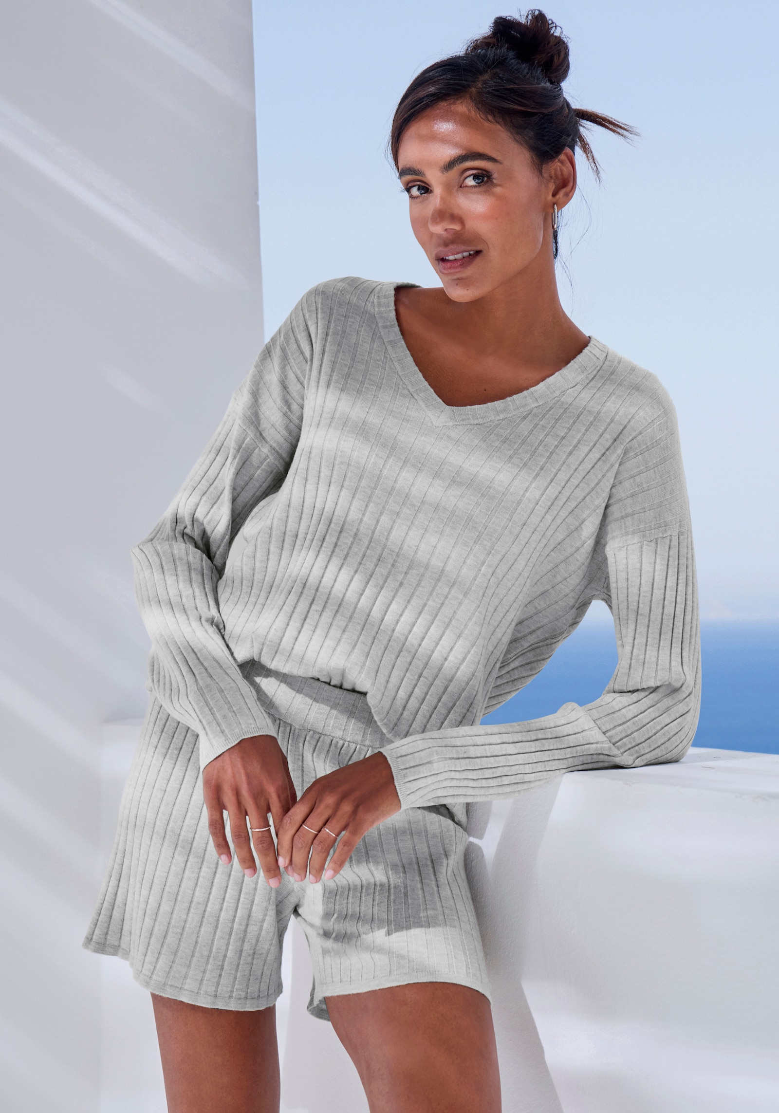 French Connection Strickpullover - hellgrau-meliert