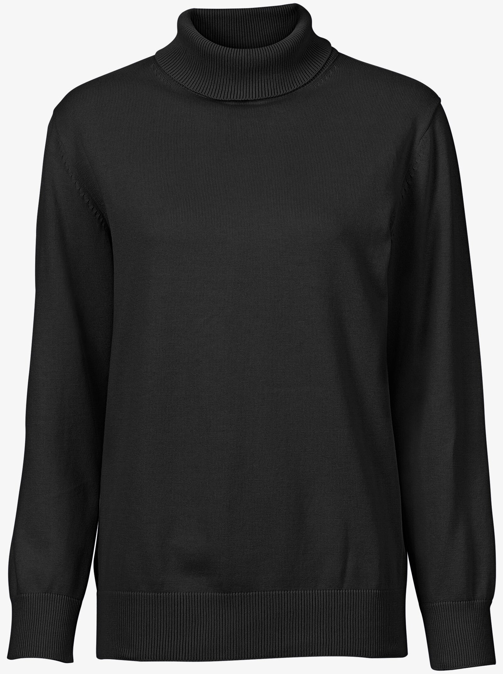 Pullover met rolkraag van puur katoen - zwart