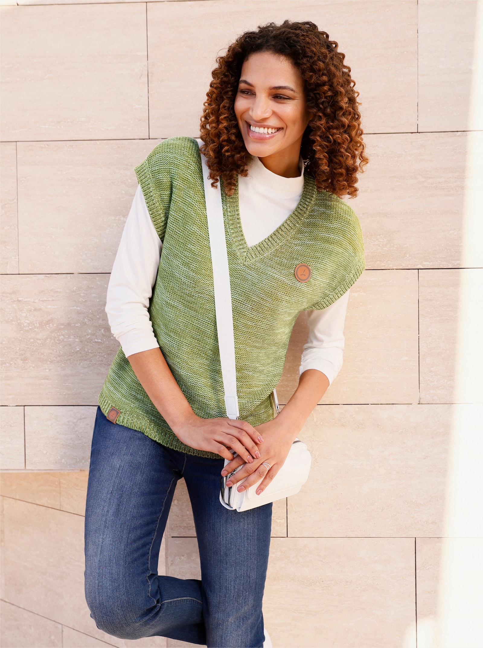 Pullunder in Melange-Optik - schilf-meliert