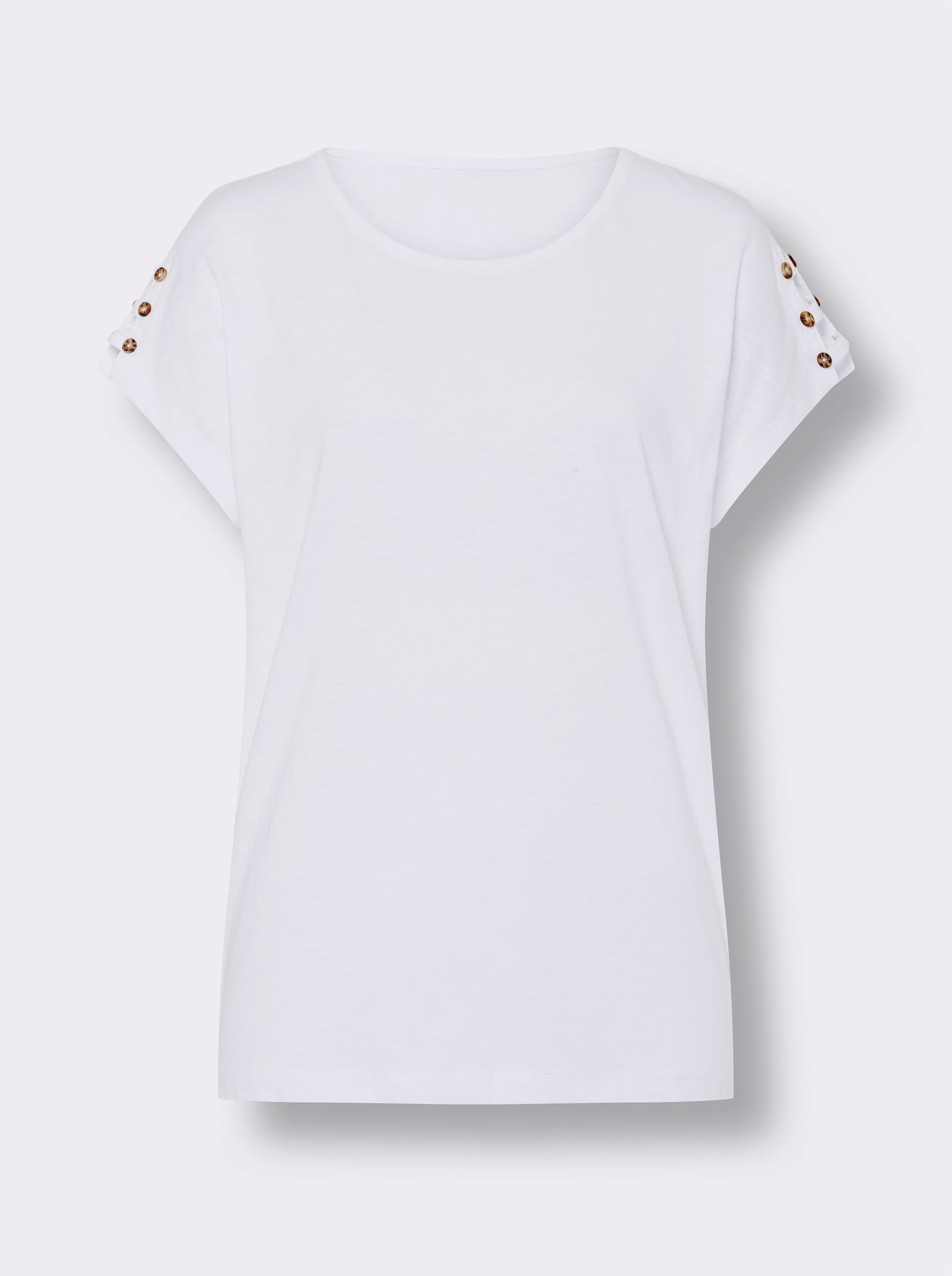 Rundhalsshirt mit Bändern an den Schultern - ecru