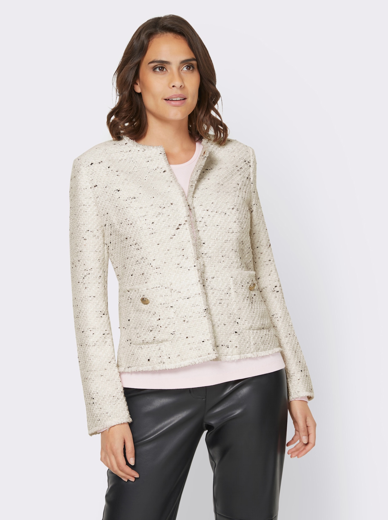 heine Blazer - ecru-schwarz-gemustert