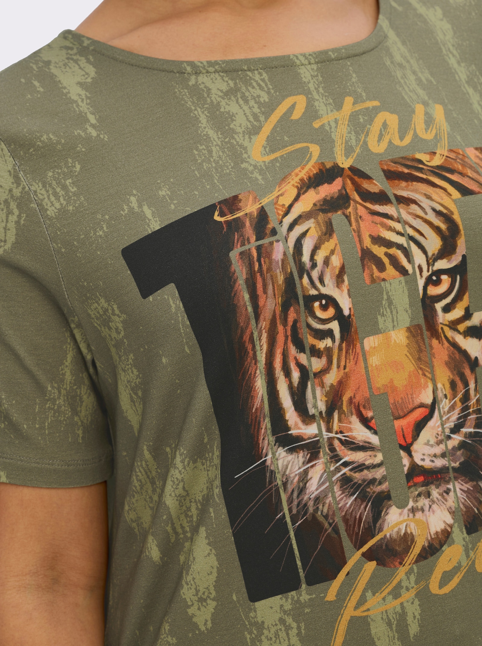 Shirt mit Tiger-Print - khaki-braun-bedruckt