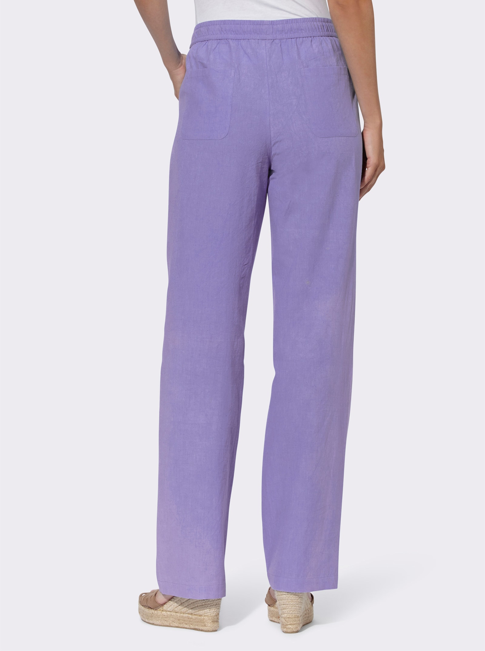 heine Leinenhose mit Dehnbund - lavendel