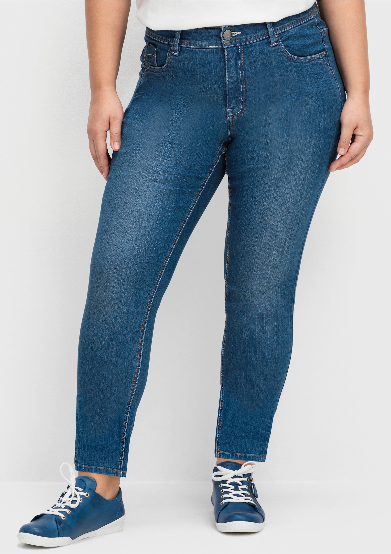 sheego Jeans met contrastnaden - blue denim