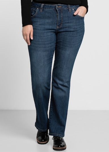 sheego Bootcut-Jeans - dark blue denim