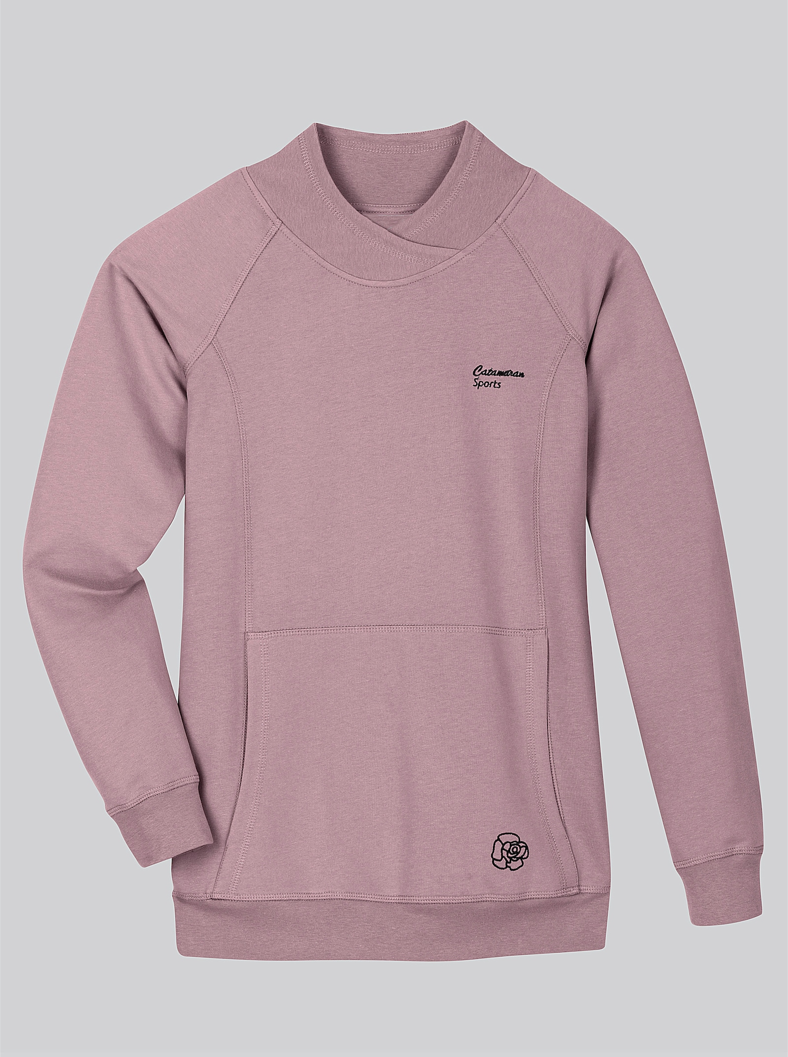 Catamaran Sports Sweatshirt mit Känguru-Tasche - mauve