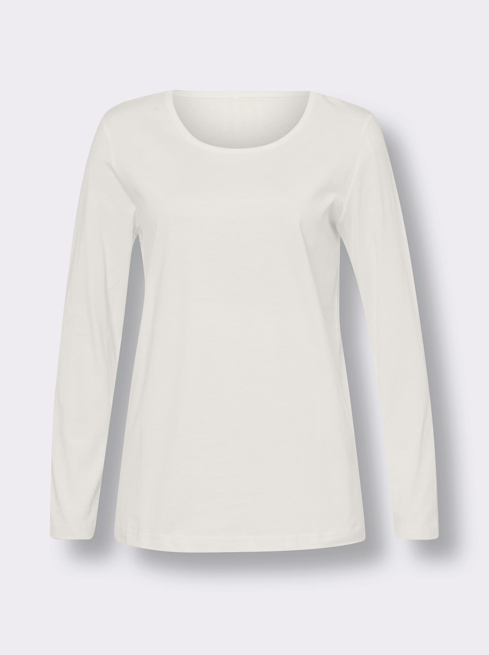 Langarmshirt in reiner Baumwolle - ecru