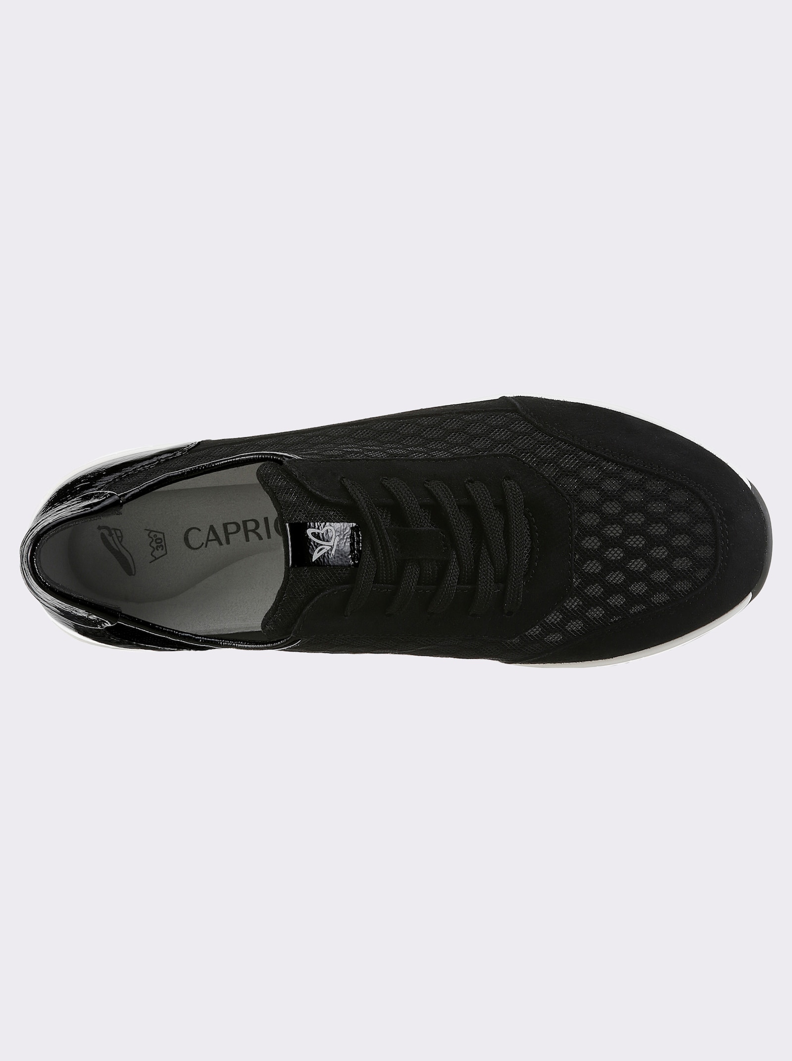 Caprice Sneaker mit Mesh-Netz - schwarz