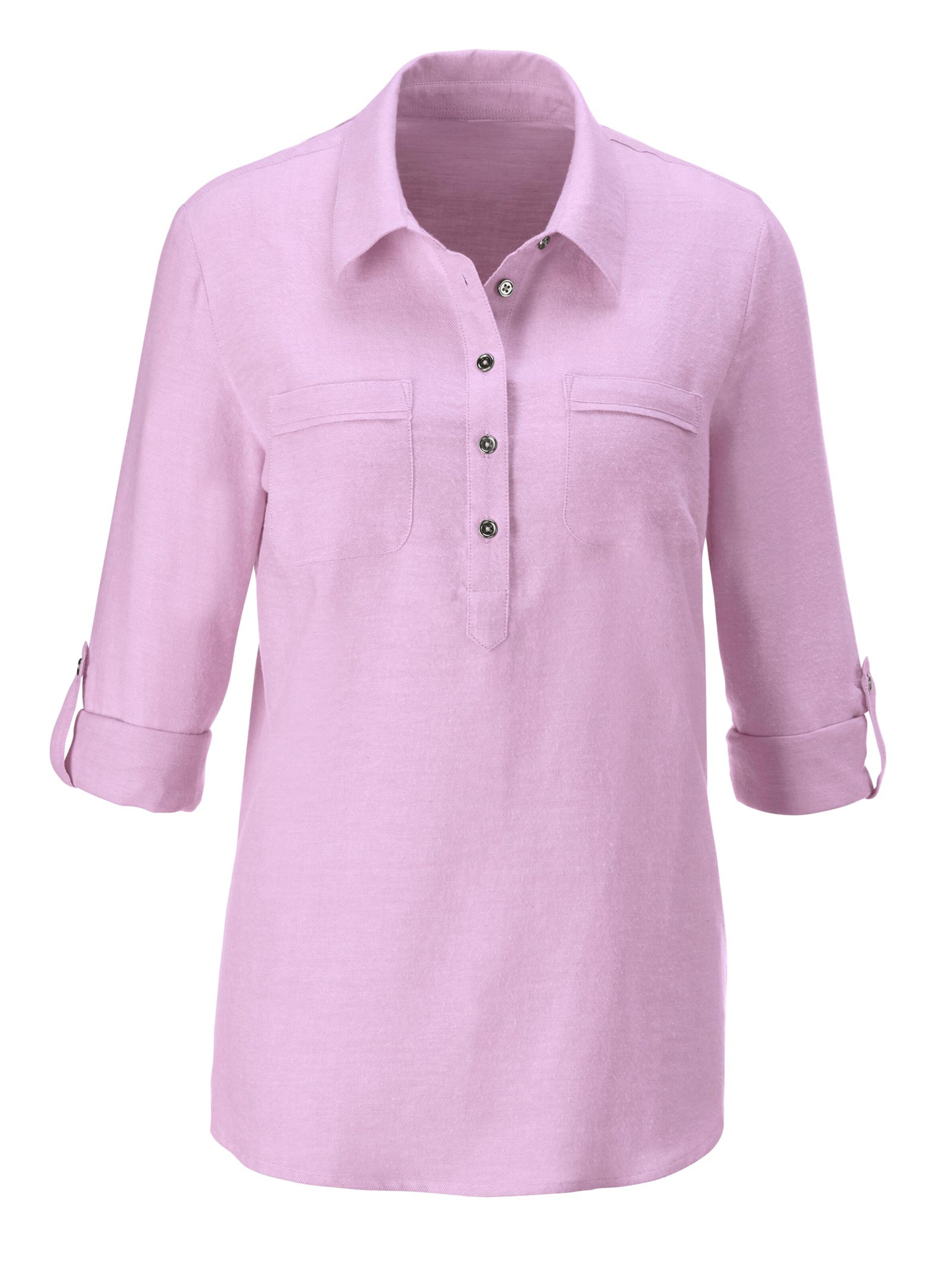 Flanell-Bluse - rosé