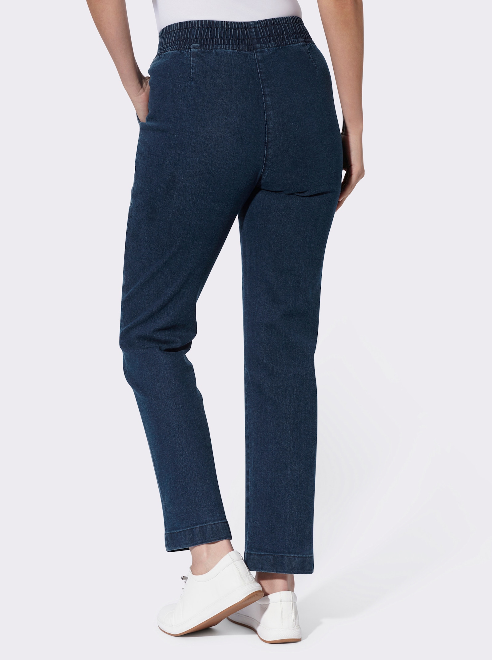 Jeans mit Rundum-Dehnbund - blue-stone-washed