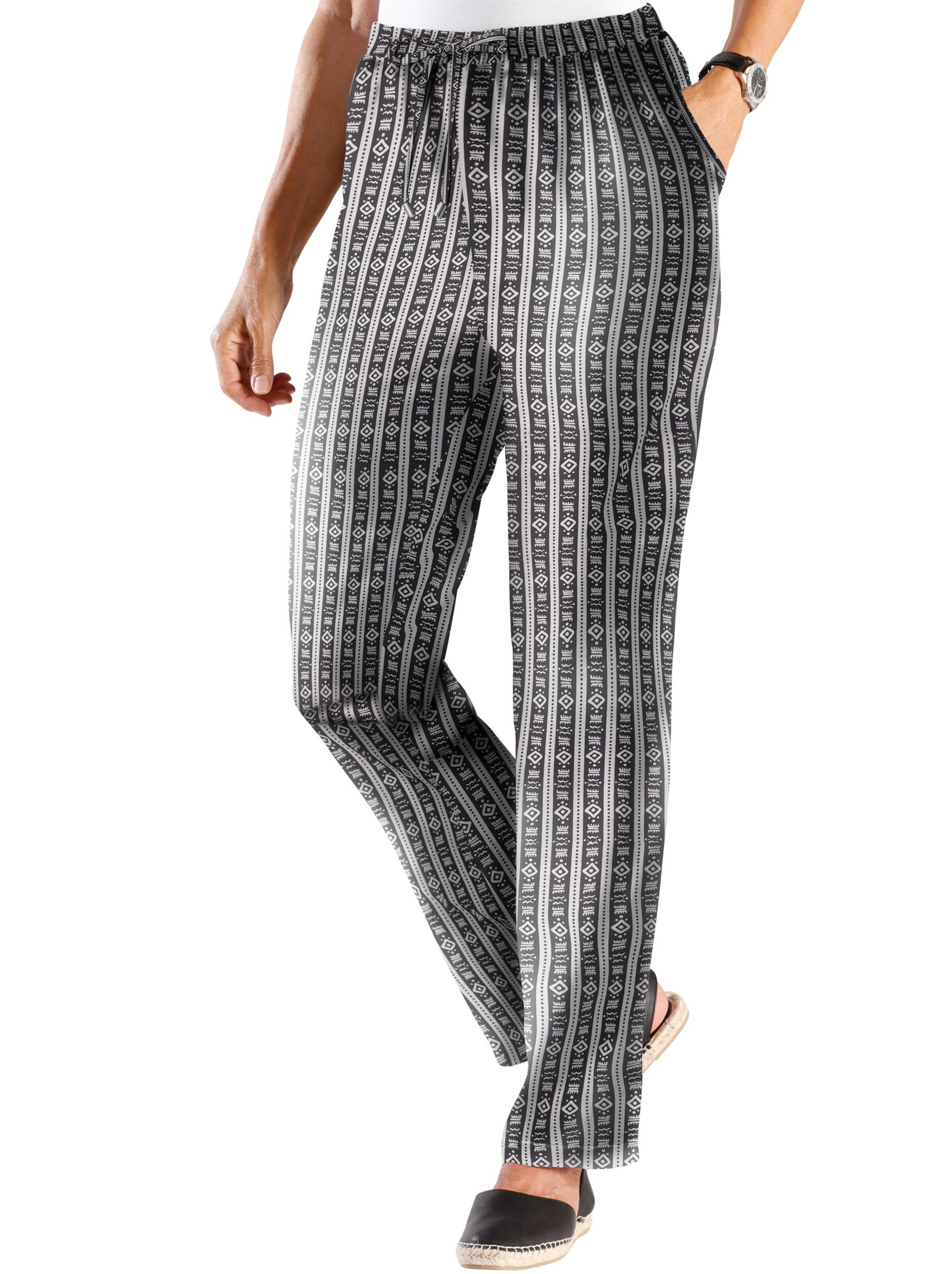 Hose - schwarz-gemustert