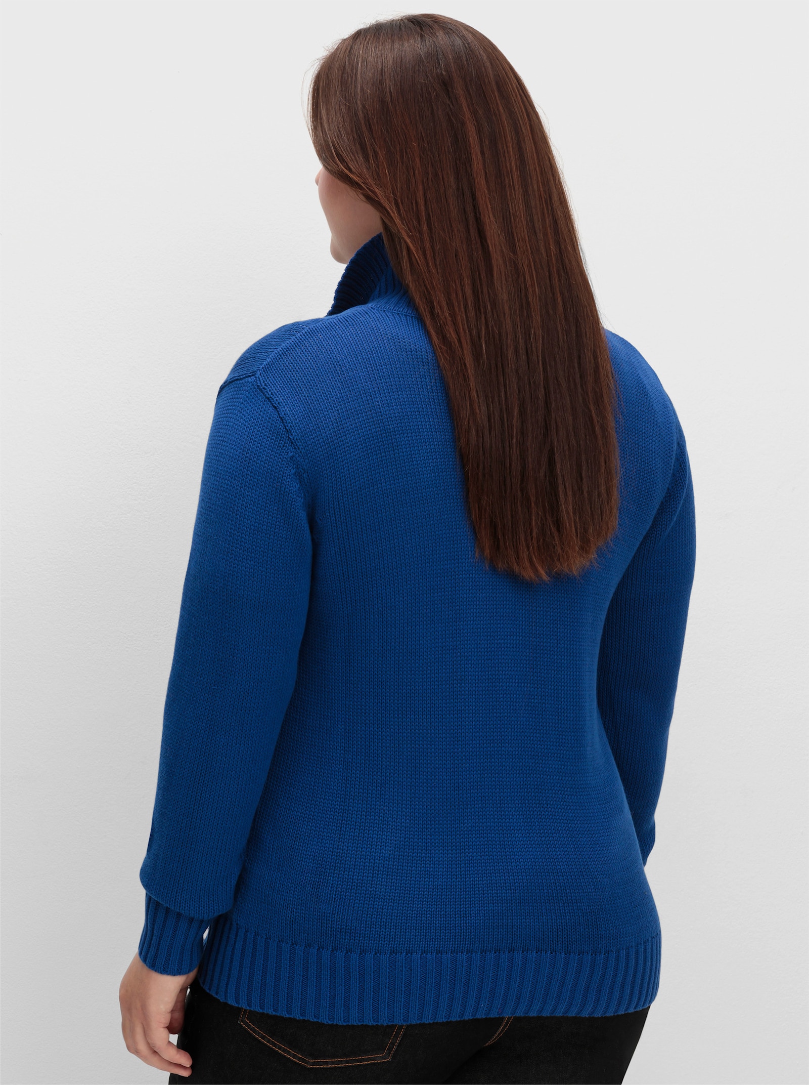 Strickjacke mit 2-Wege-Reißverschluss - royalblau