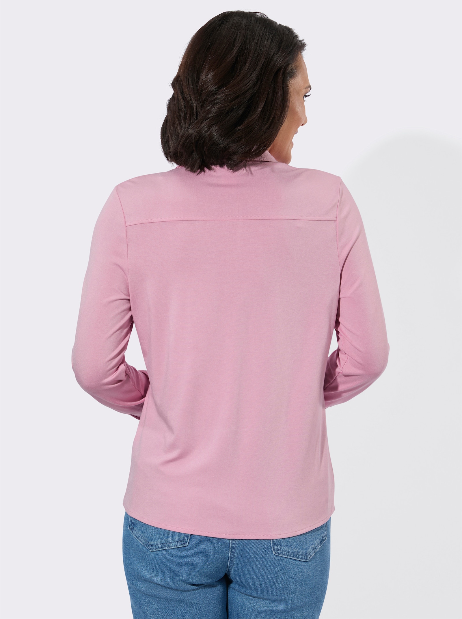 Blusenshirt mit Knopfleiste - rosé