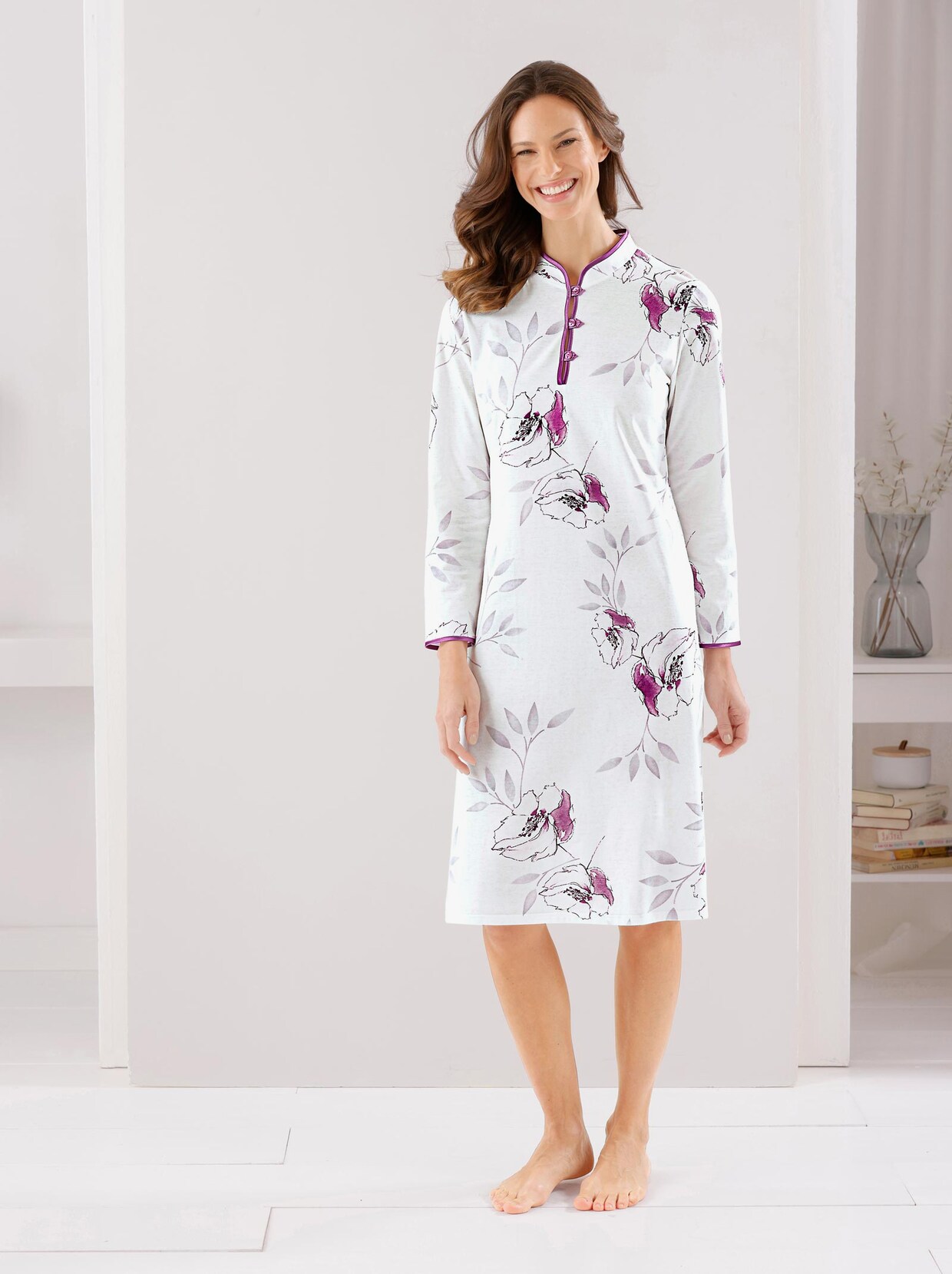 Arabella Nachthemd - ecru-malve
