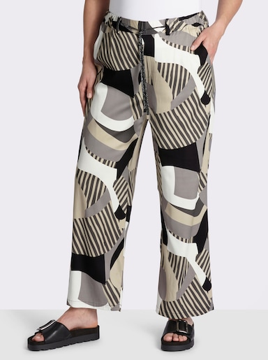 sheego Marlene-Hose mit Grafikprint - schwarz-grau-bedruckt