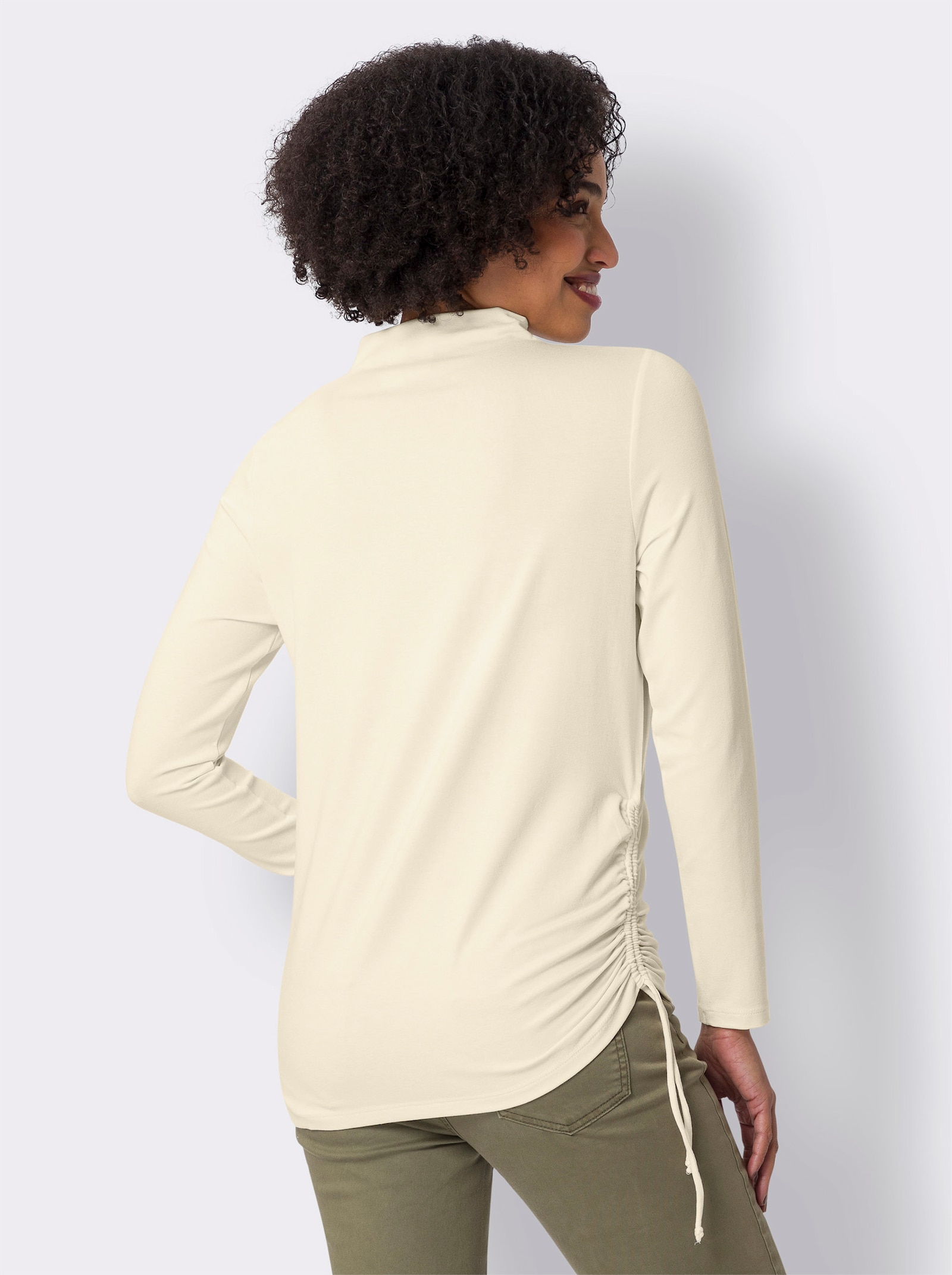 heine Langarmshirt mit seitlichem Bindeband - champagner