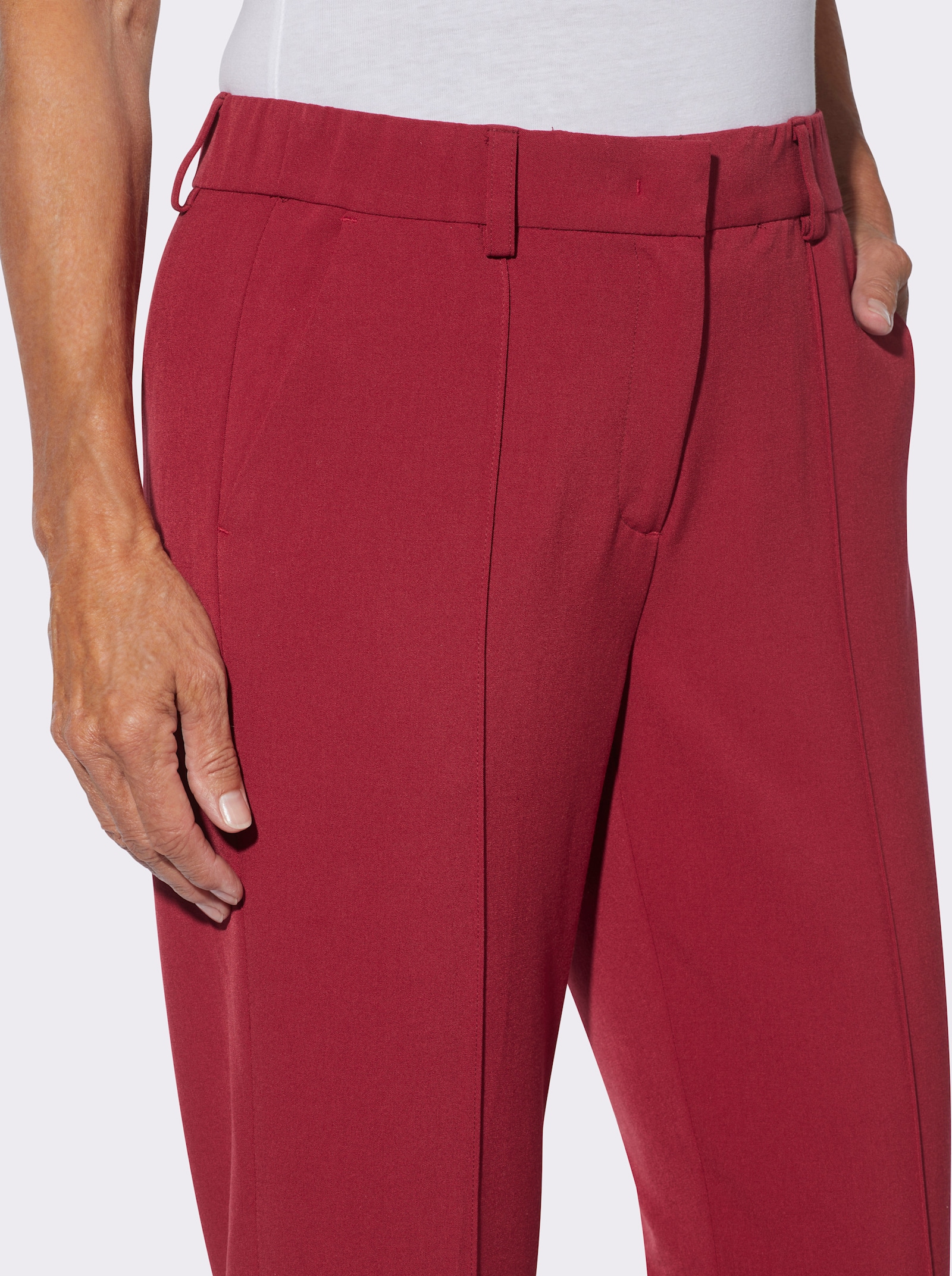 Stoffhose mit innenliegendem Dehnbund - kirsche