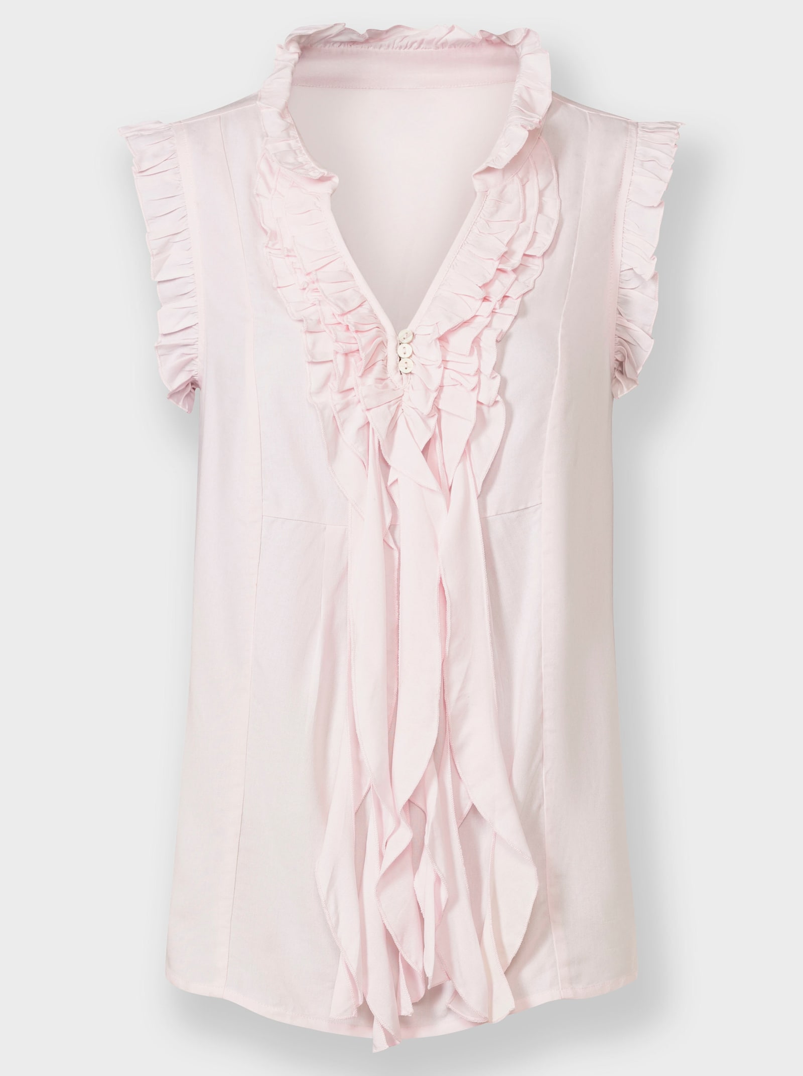 Blusentop mit kurzer Knopfleiste - hellrosé