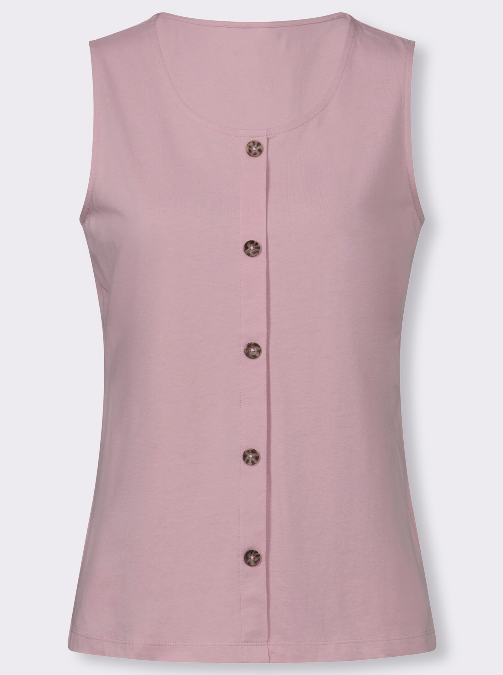 Shirttop mit imitierter Knopfleiste - rosé