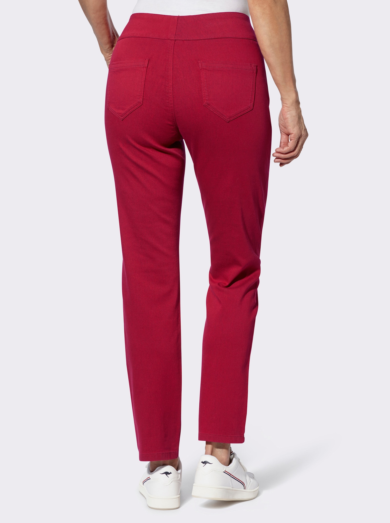 Comfortbroek met hoge comfortband - rood