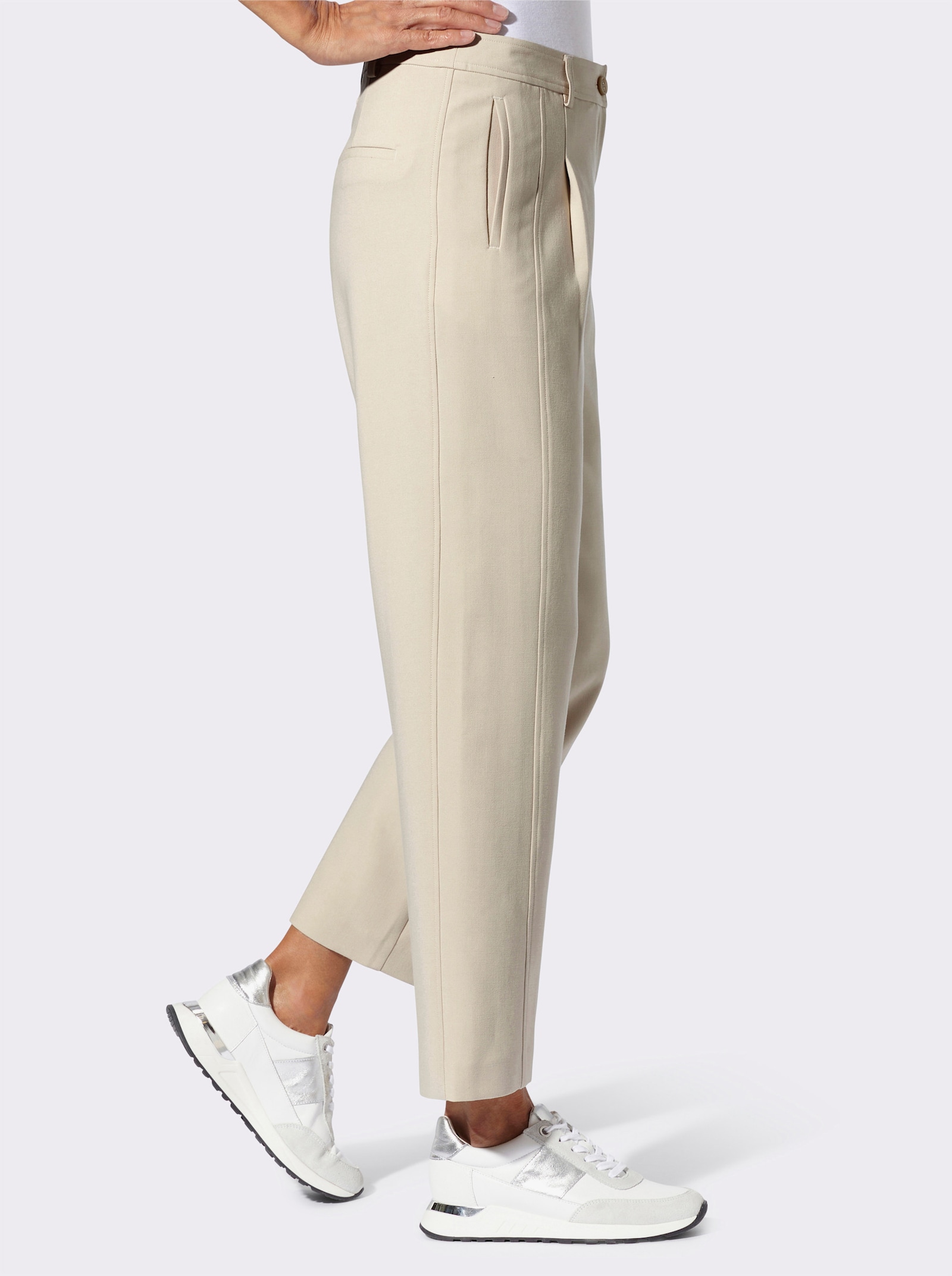 Hose mit Bundfalten - sand