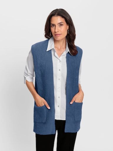 Strickweste - jeansblau