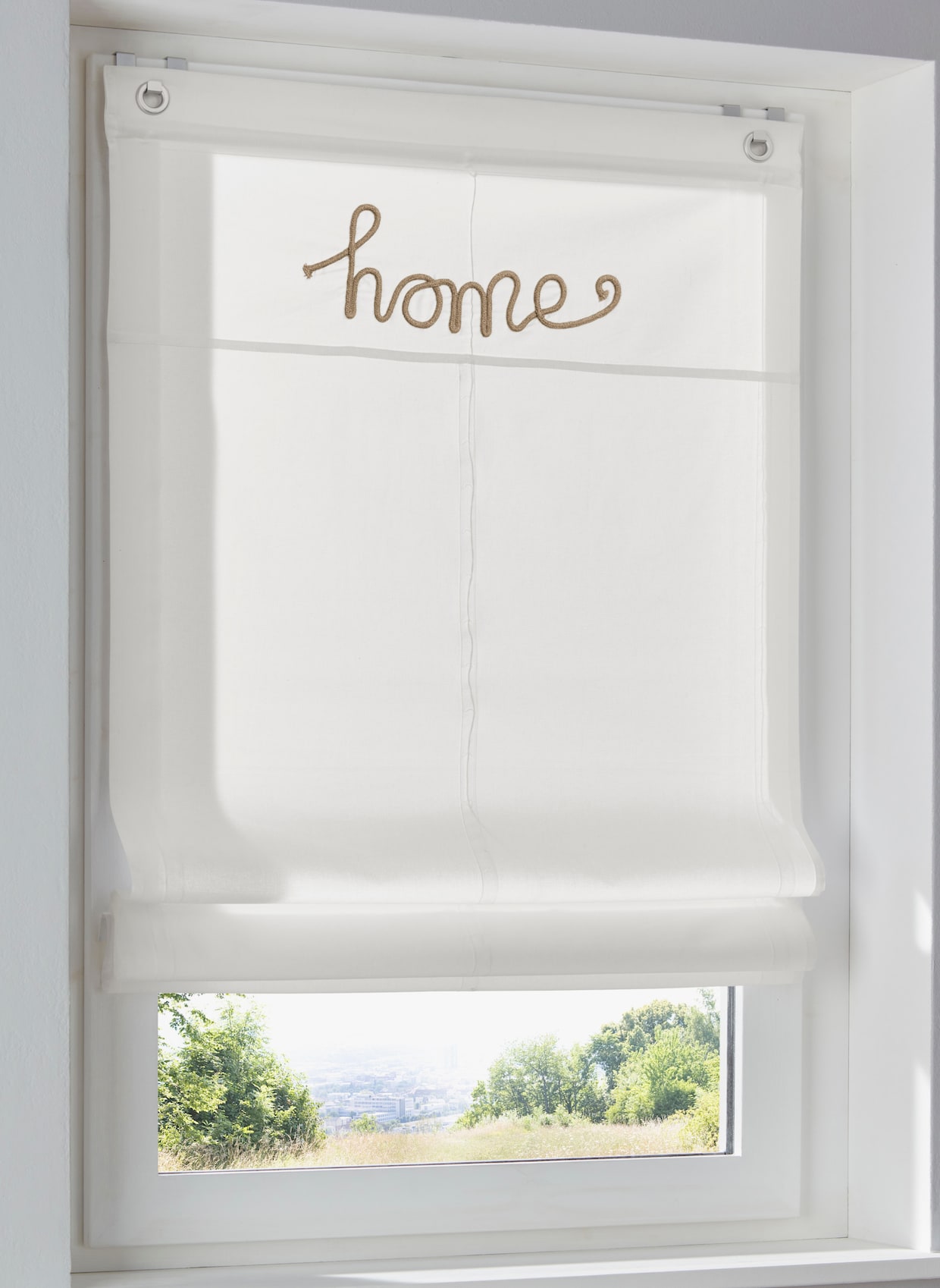 heine home vouwgordijn - wit/naturel