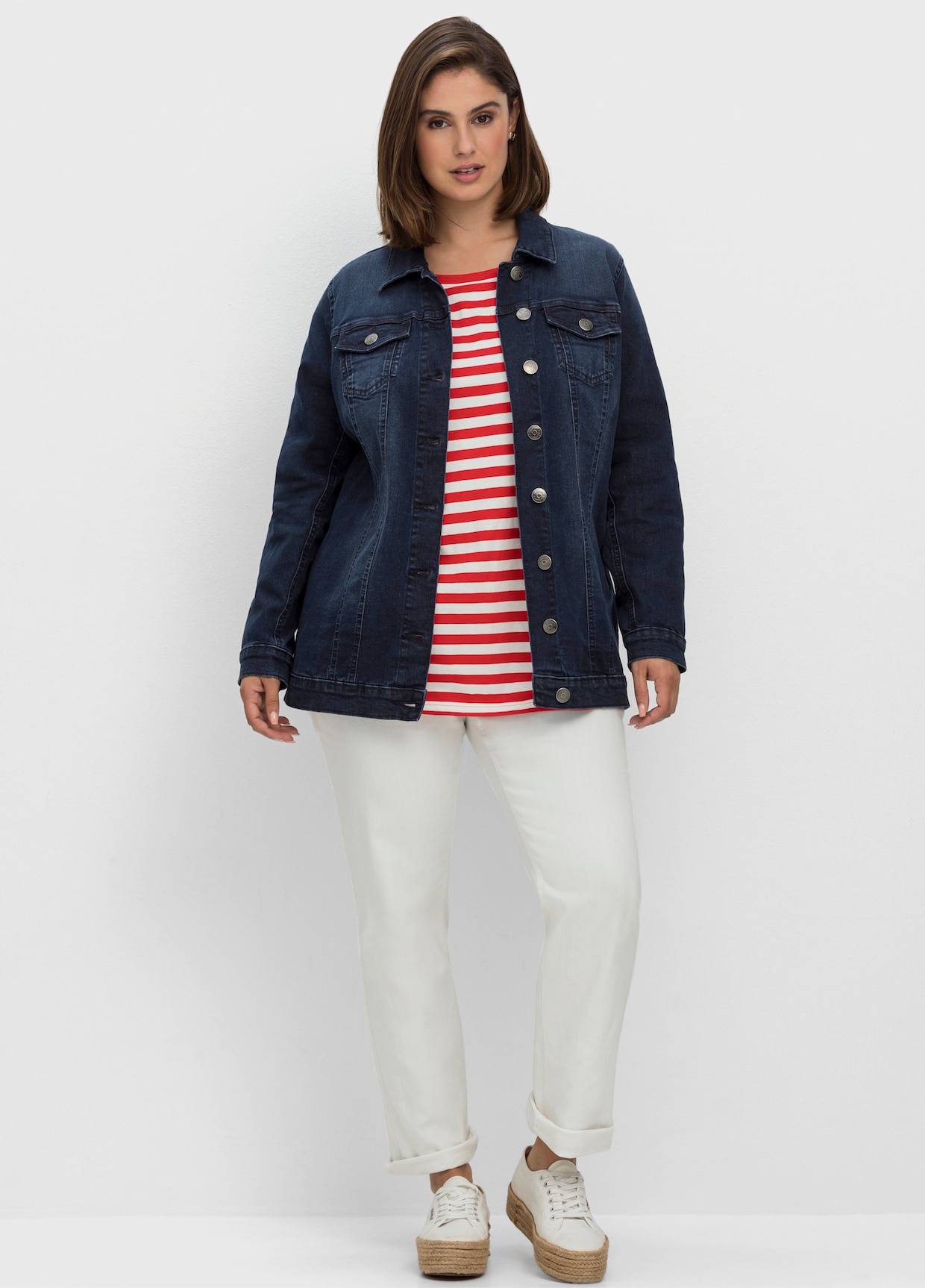 sheego Jeansjacke - dark blue denim
