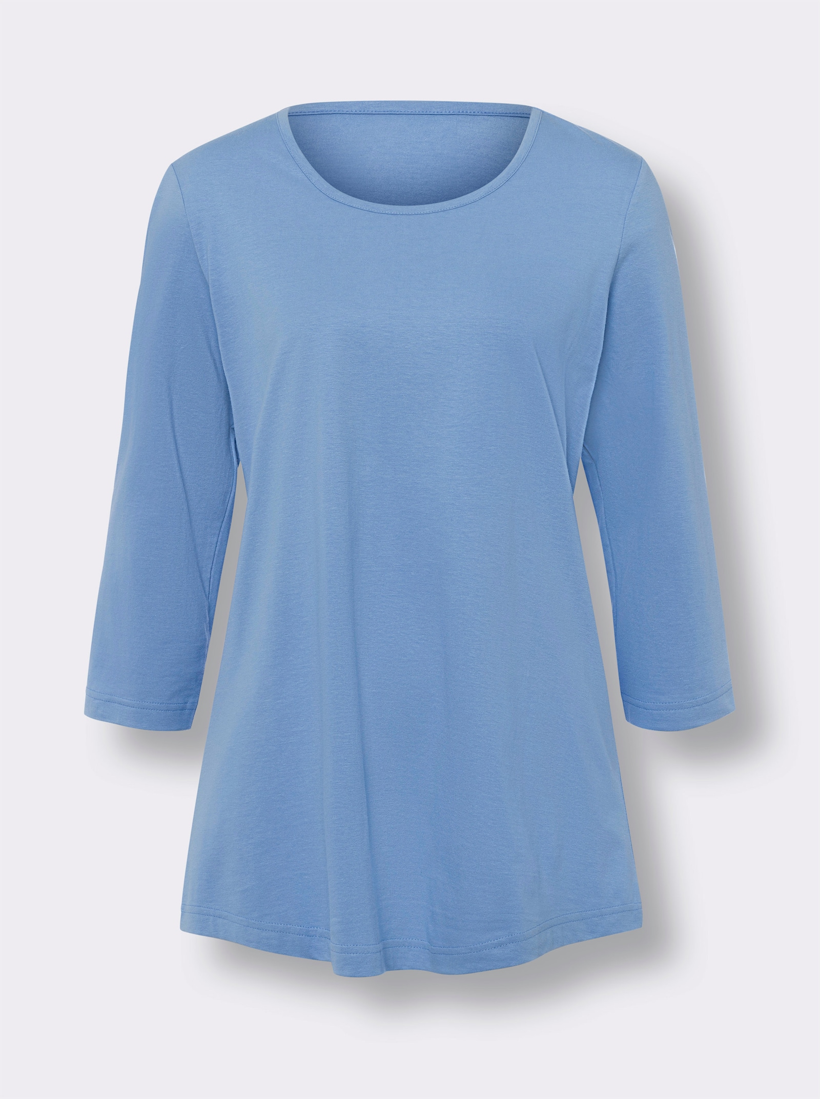 Lang shirt per 2 stuks - hemelsblauw + apricot