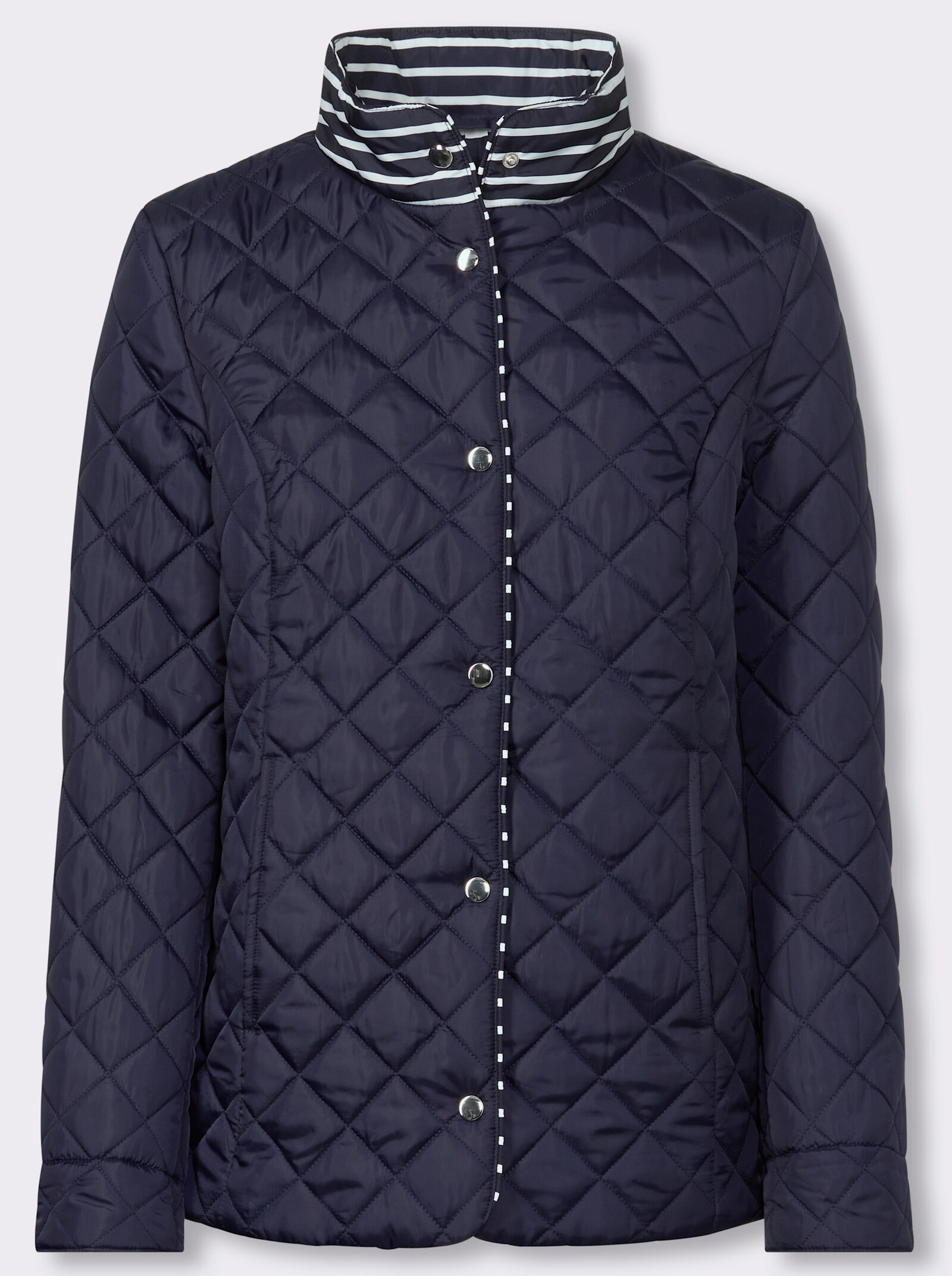 Steppjacke mit Streifen-Details - marine