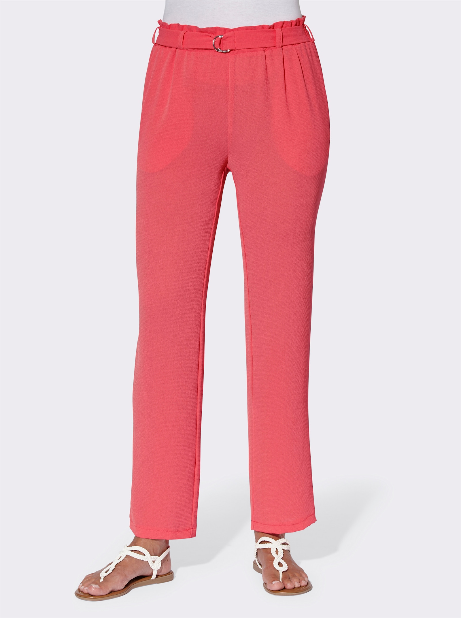 Hose mit fixiertem Gürtel - grapefruit