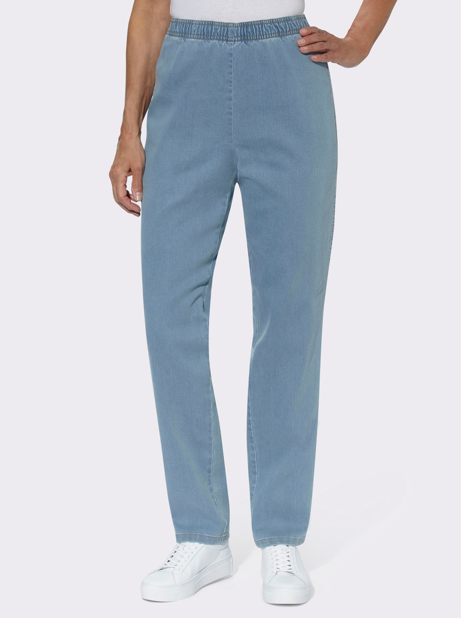 Comfortjeans van stretchmateriaal - blue-bleached